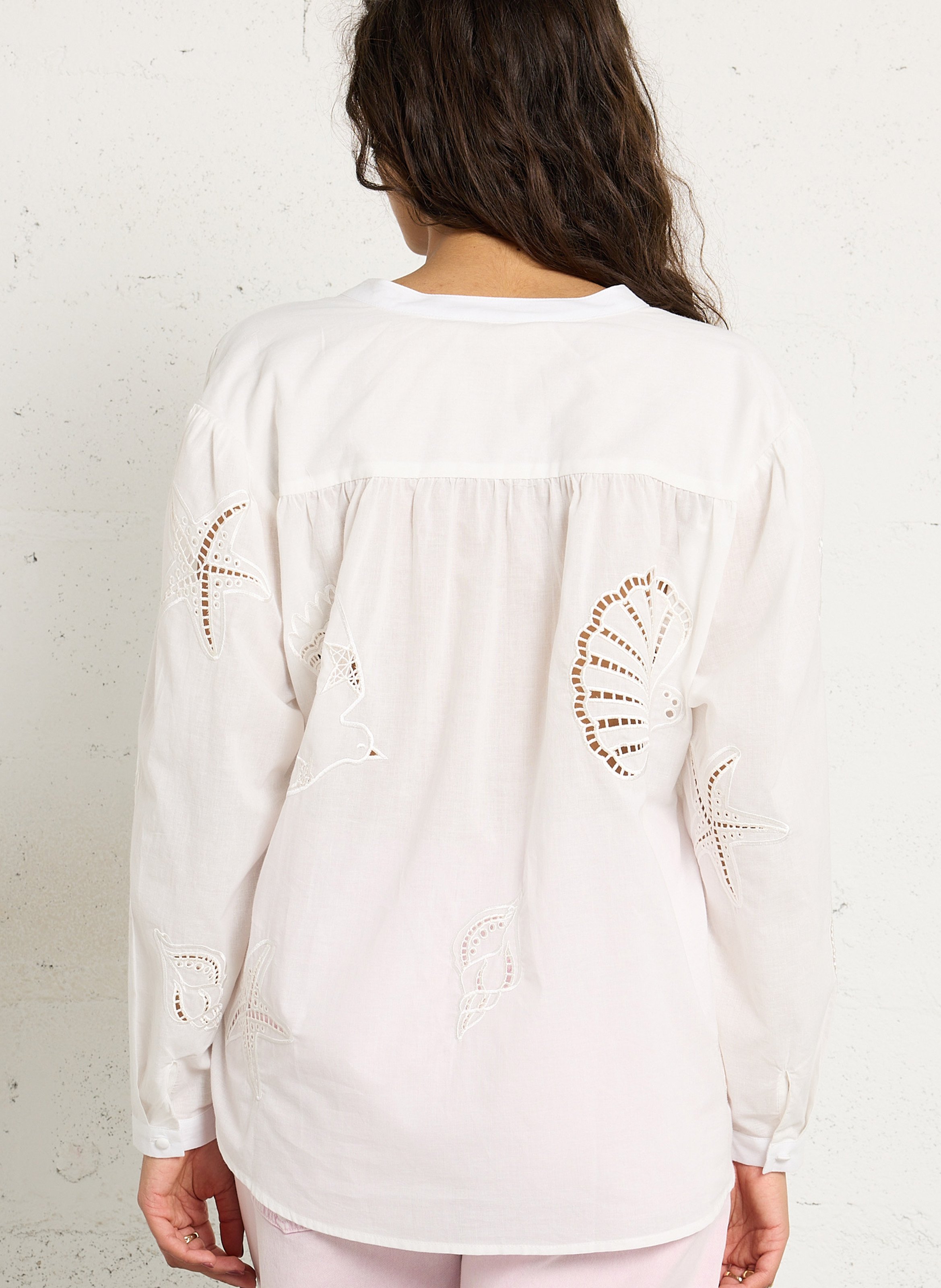 Blouse col V en coton LA PETITE ETOILE Blanc