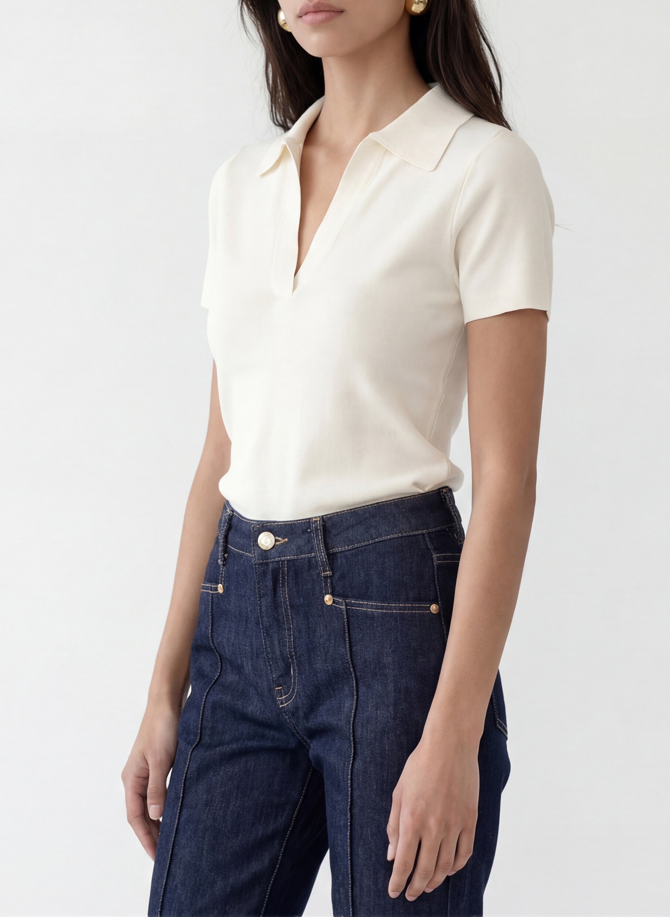 Gerade geschnittenes Poloshirt KOOKAI Weiss