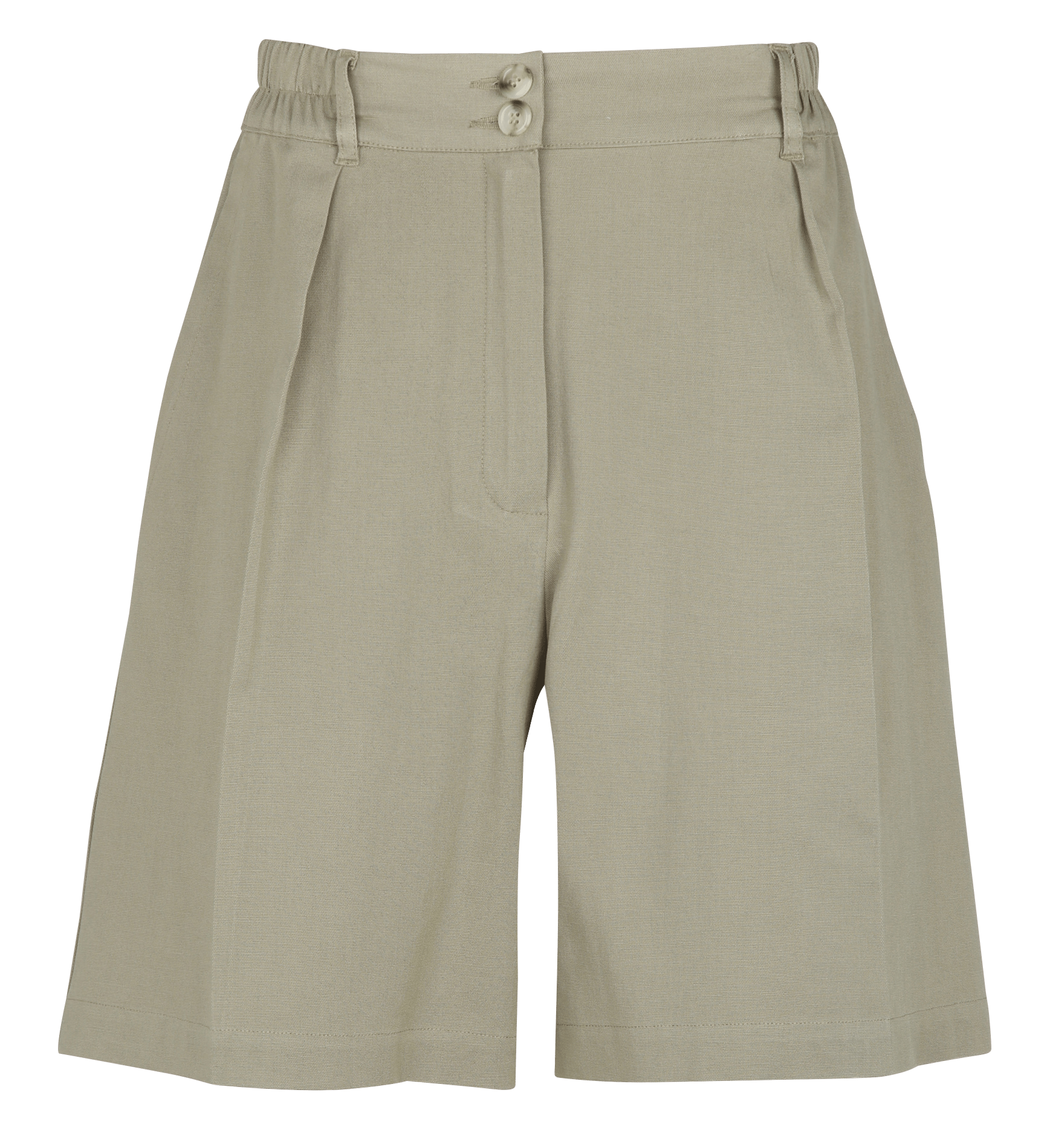Wijde short van katoenmix met hoge taille SUZIE WINKLE Beige