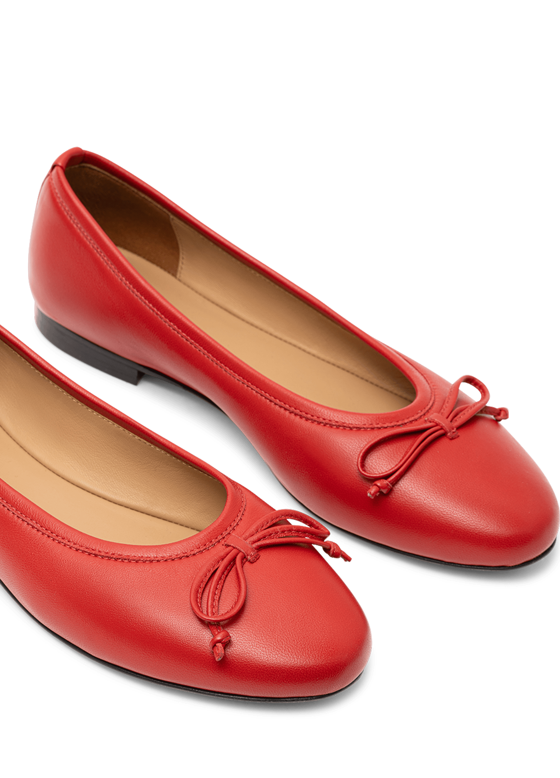 Red shiny nappa leather ballet flats - sacchetto PARALLELE PARIS Red