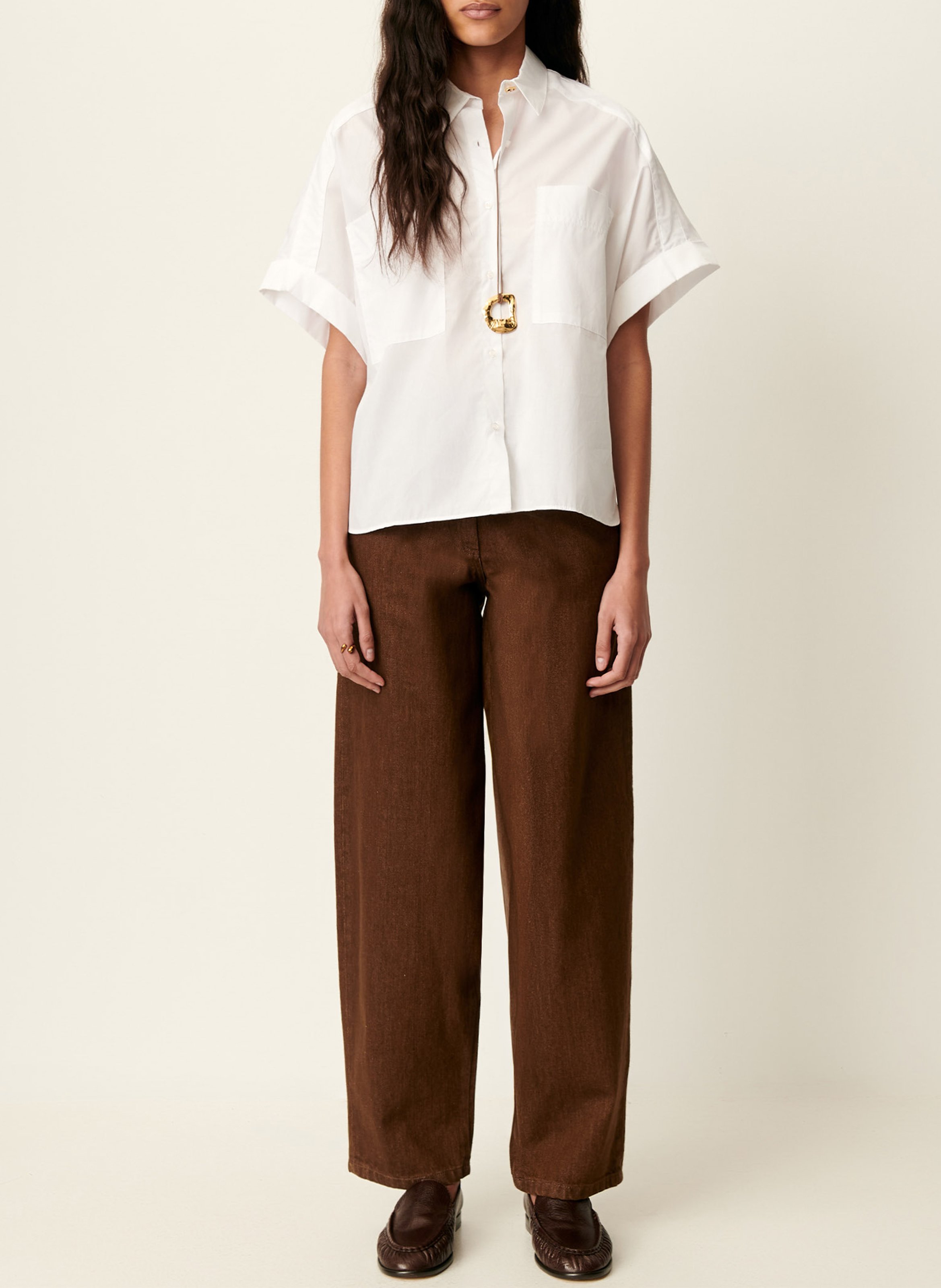 Chemise droite en coton SESSUN Blanc