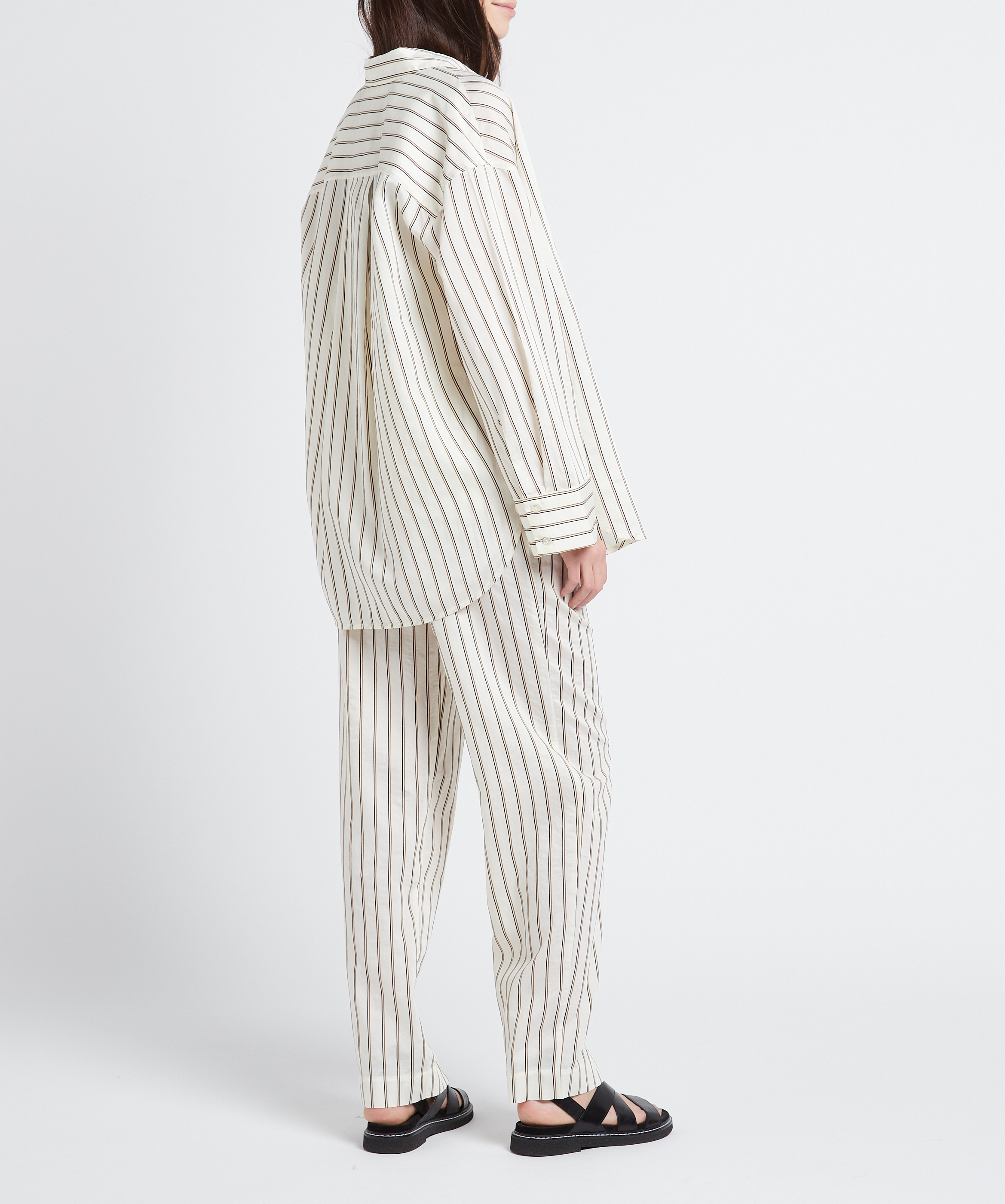 Loose-fit striped shirt SAMSOE SAMSOE White