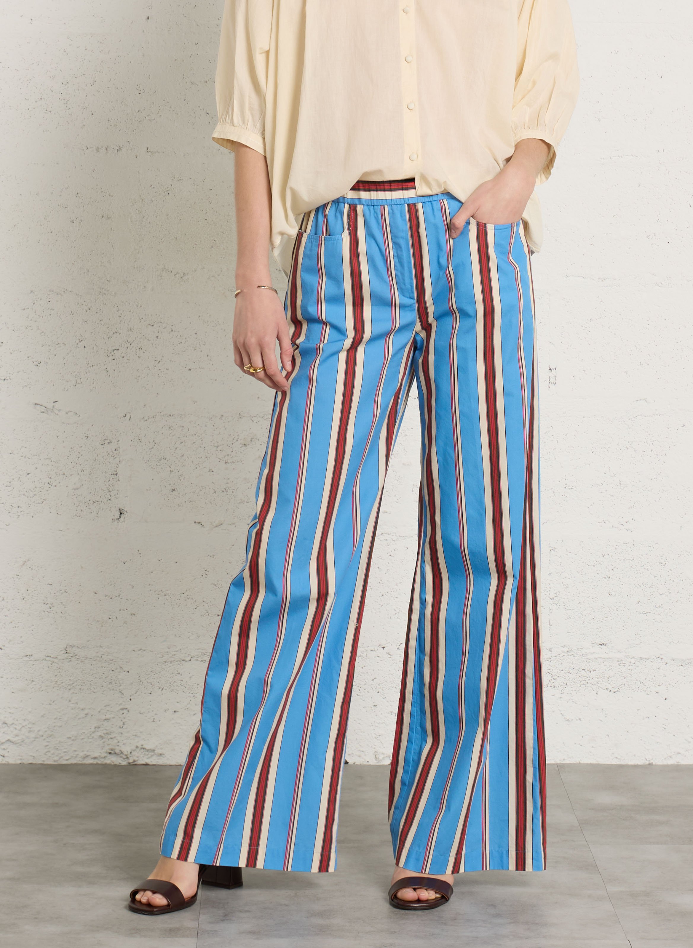 Pantalon large en coton DIEGA Multicolore