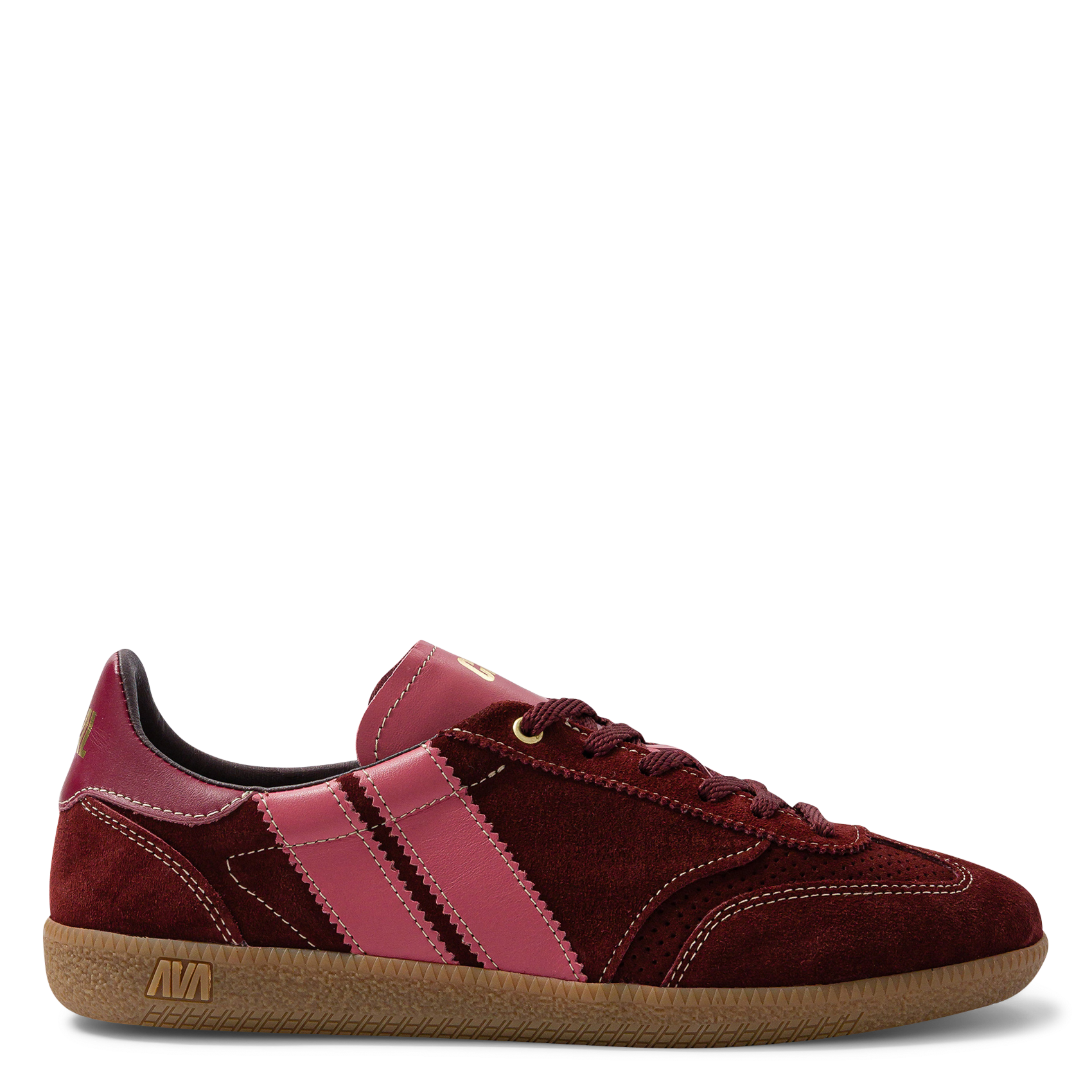 Baskets basses en cuir velours CAVAL Rouge