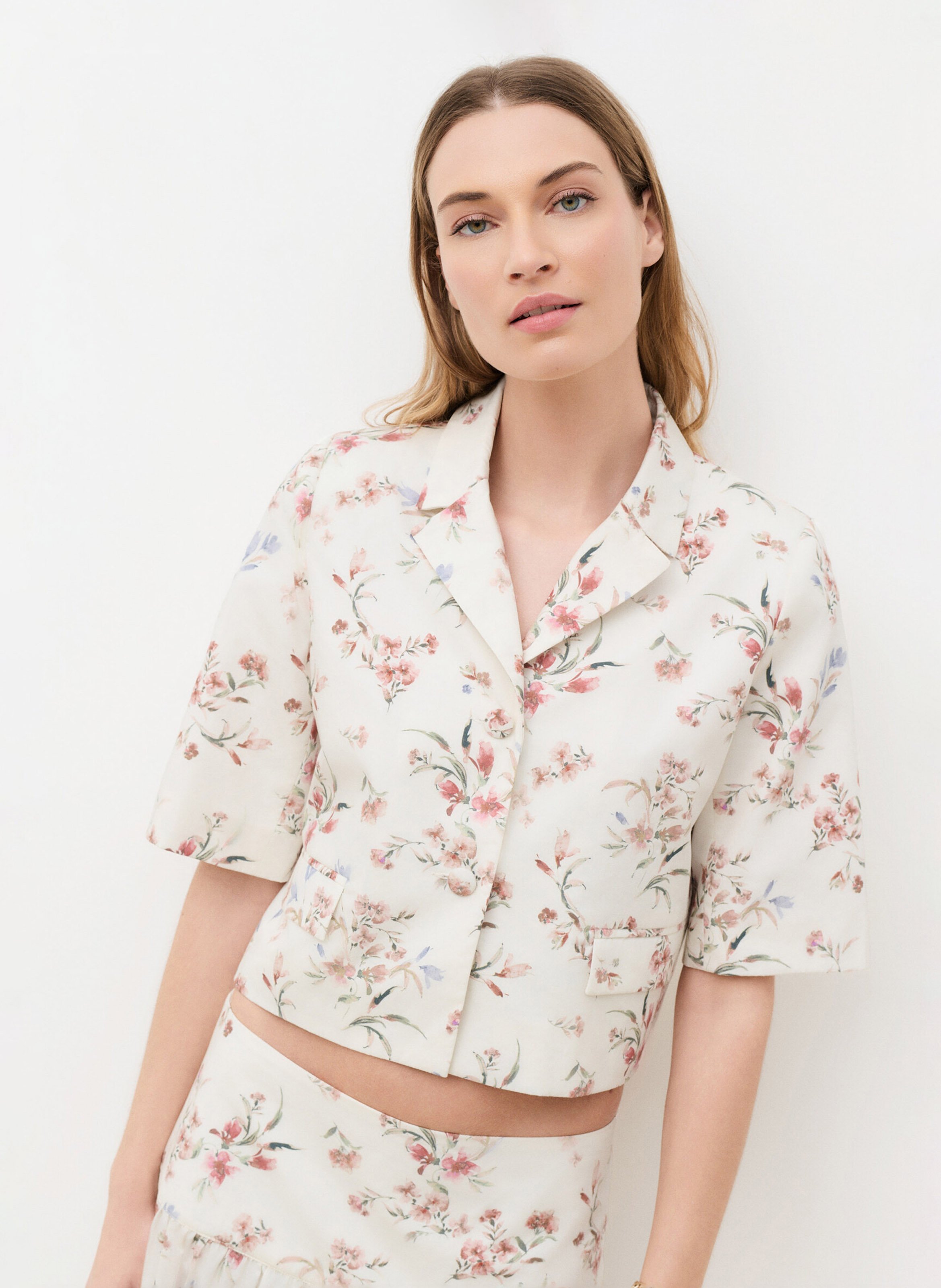 Short cotton jacket CAROLL Beige
