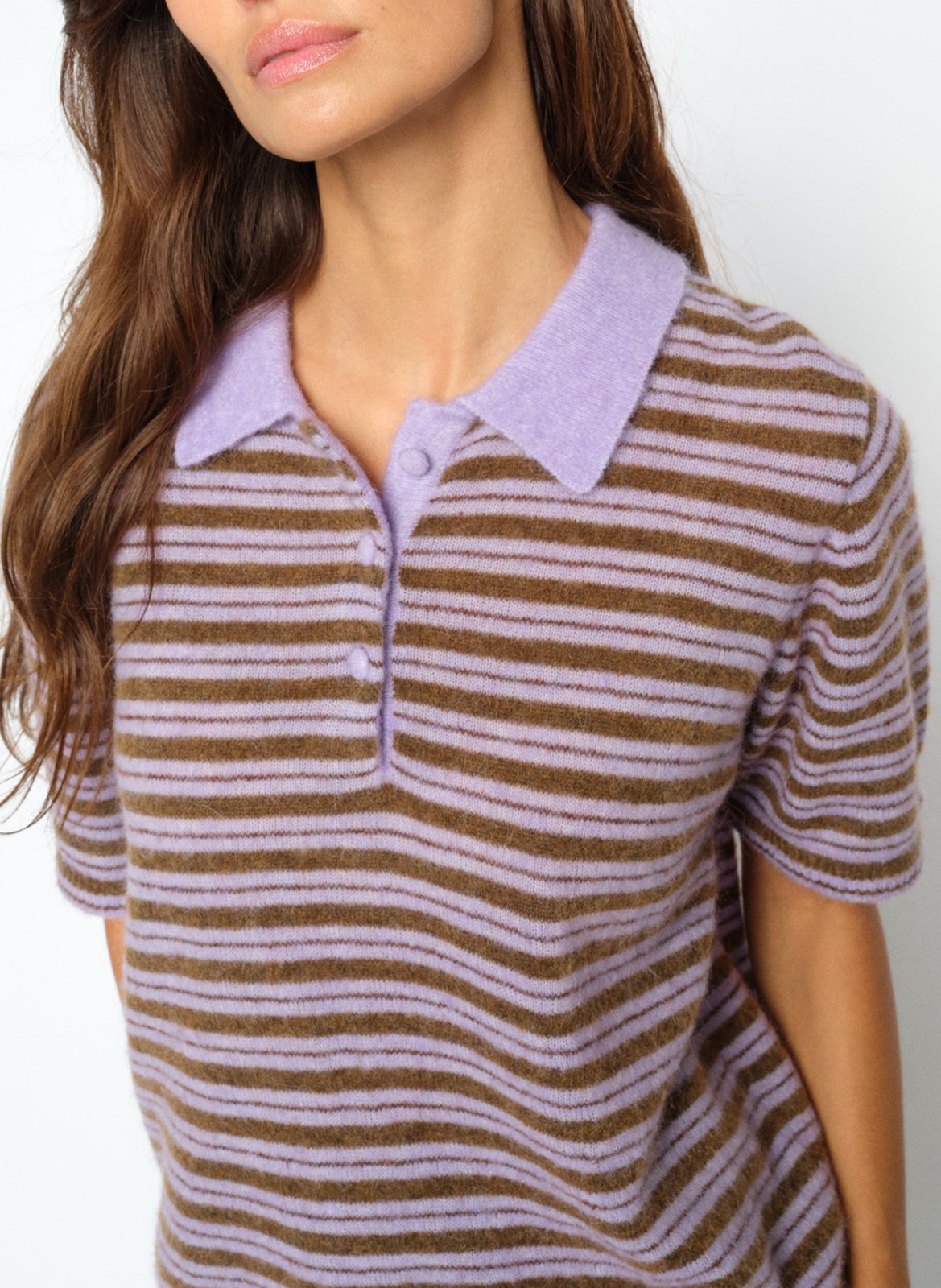 Polo droit en laine mélangée MOS MOSH Violet
