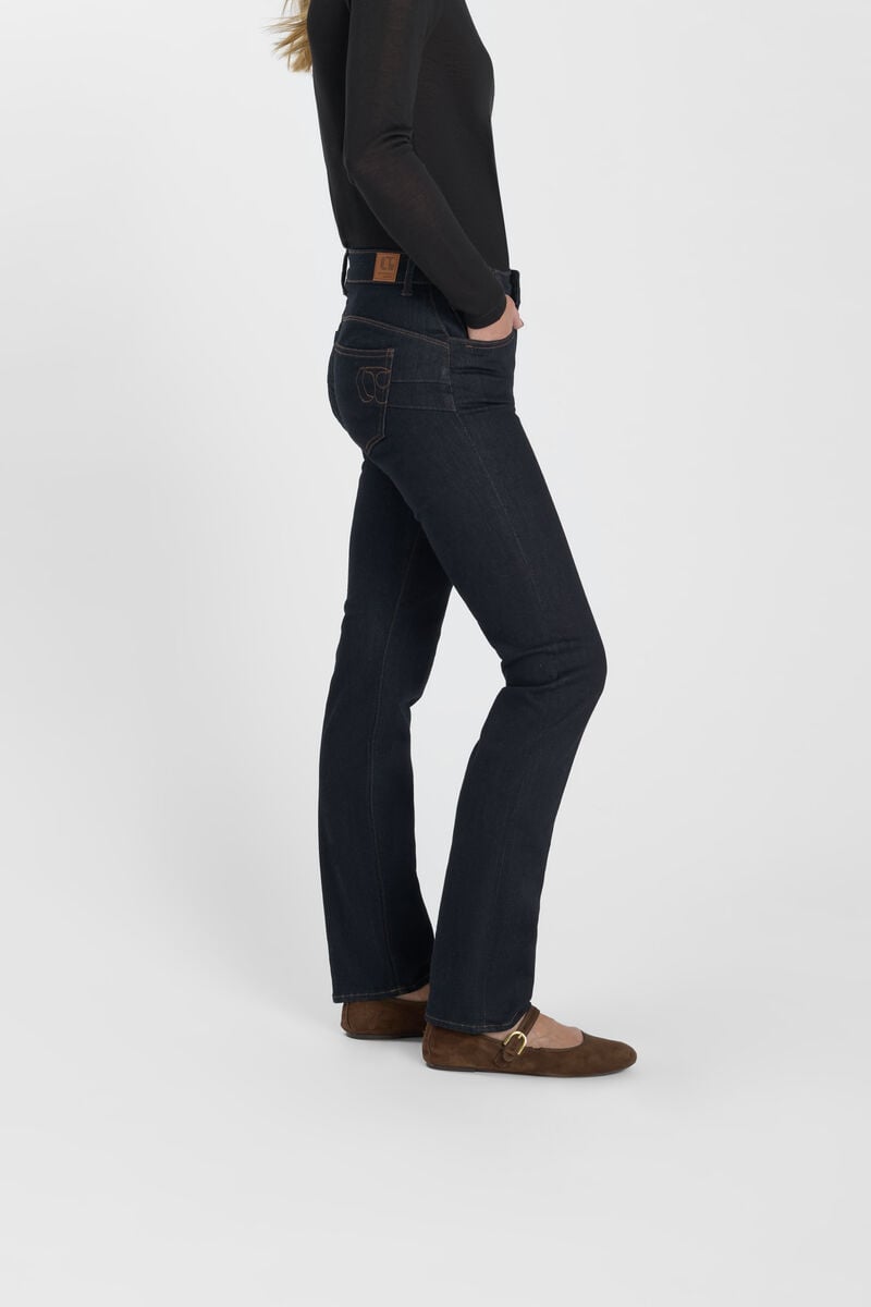 High-waisted straight push-up jeans, length 34 LE TEMPS DES CERISES Blue