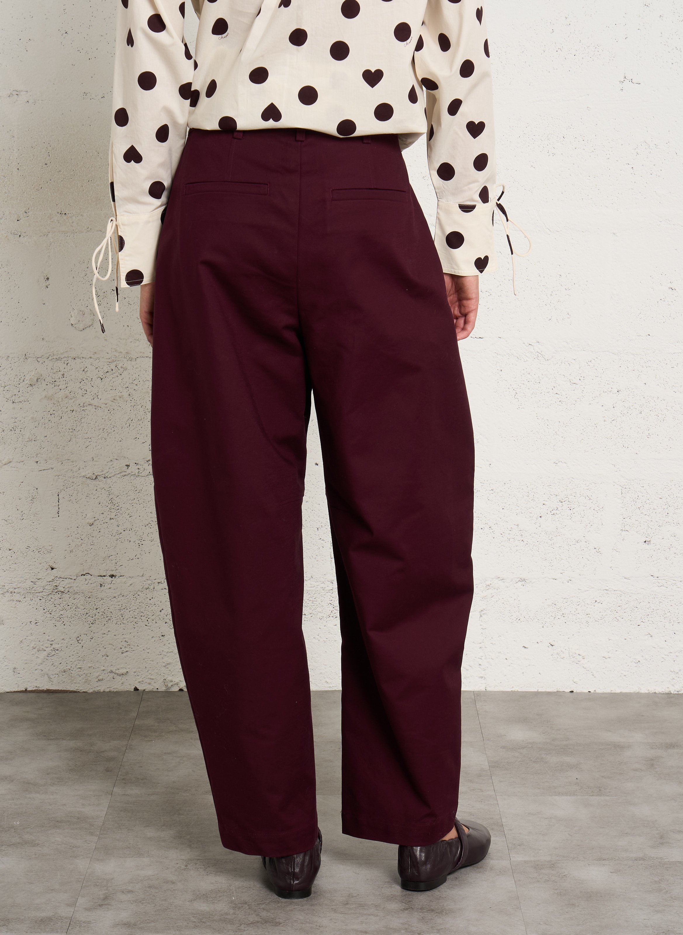 Wide-leg pants with braces FABIENNE CHAPOT Red