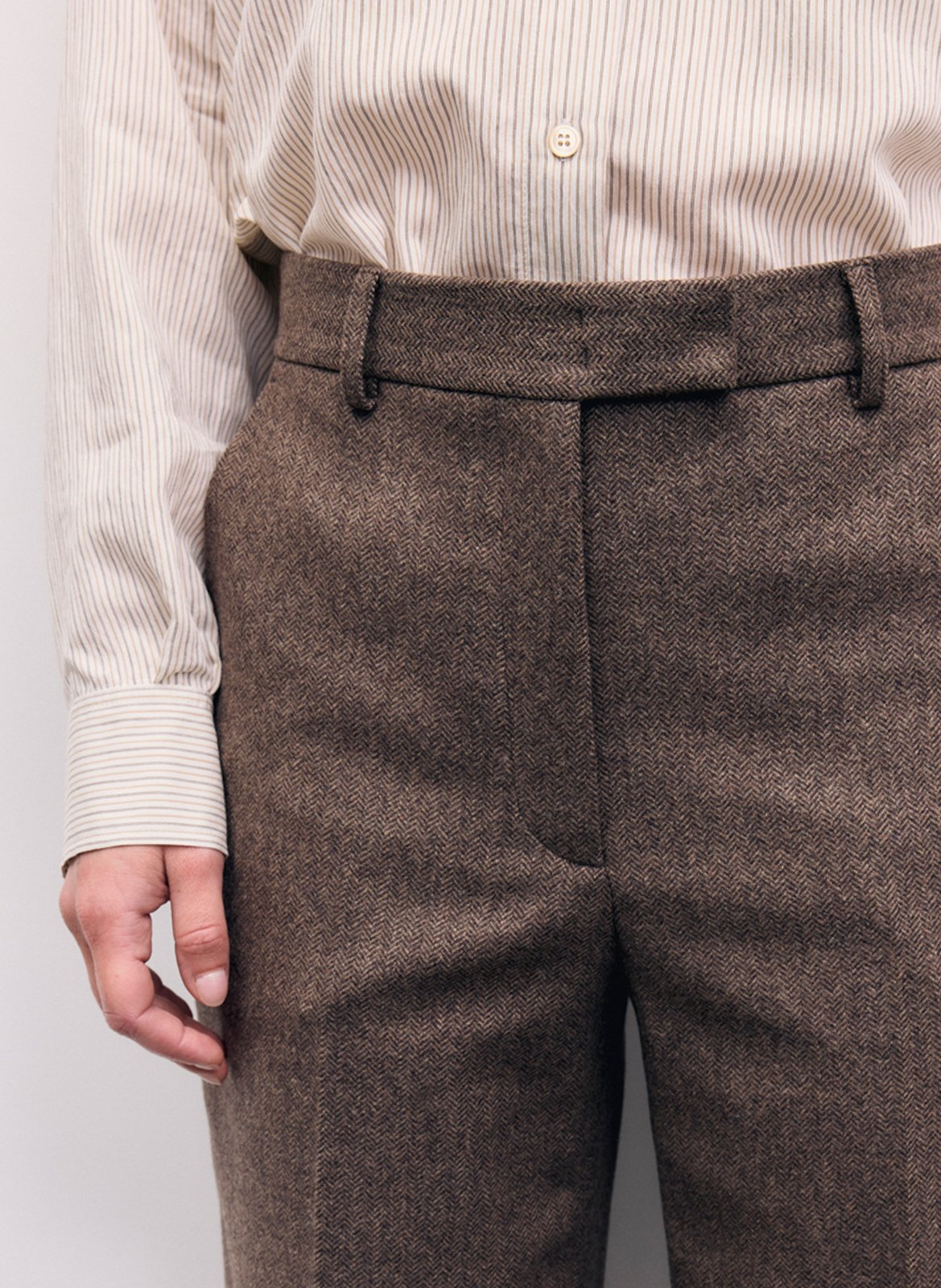 Pantalon large en laine mélangée GERARD DAREL Marron