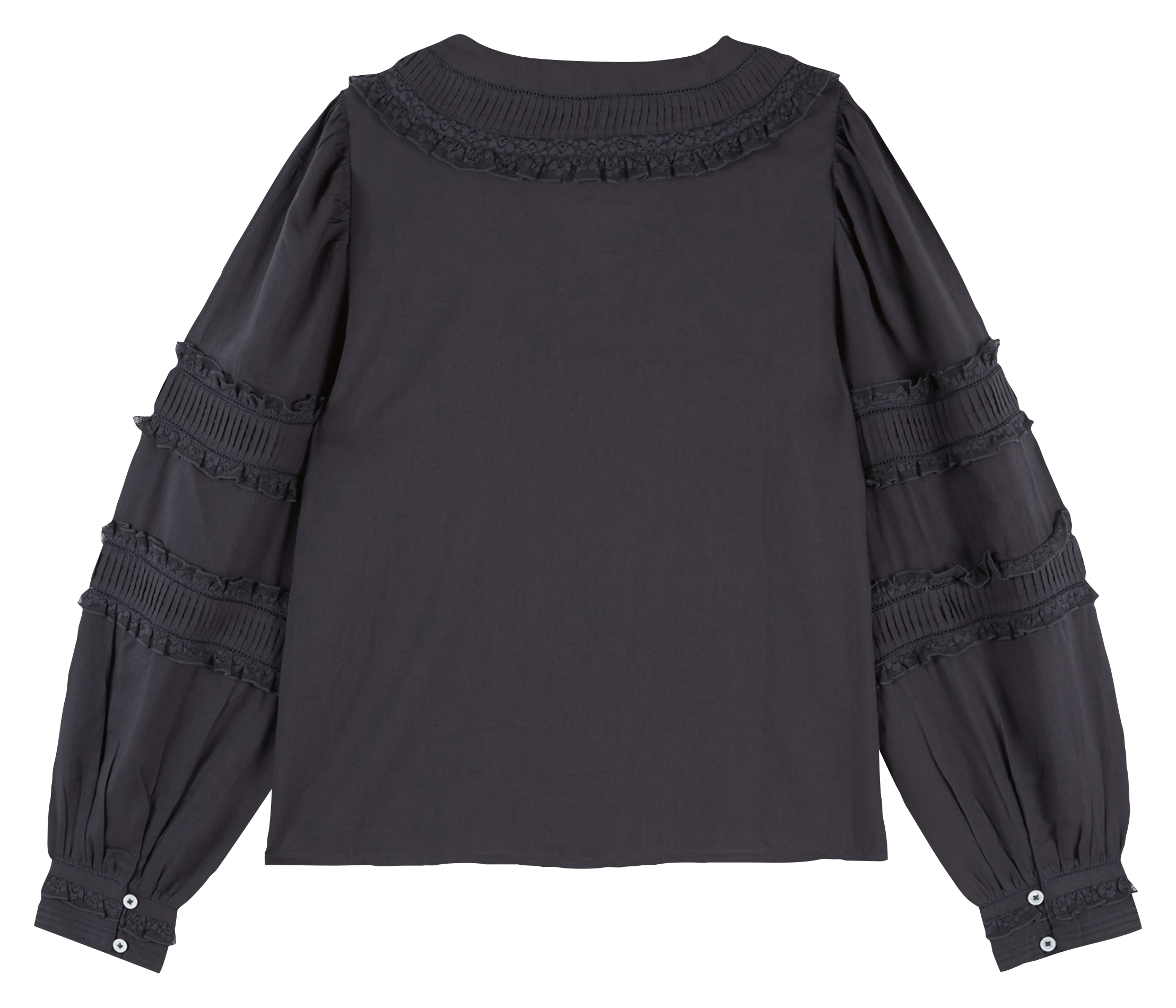 Blouse col V en coton bio EMILE ET IDA Noir