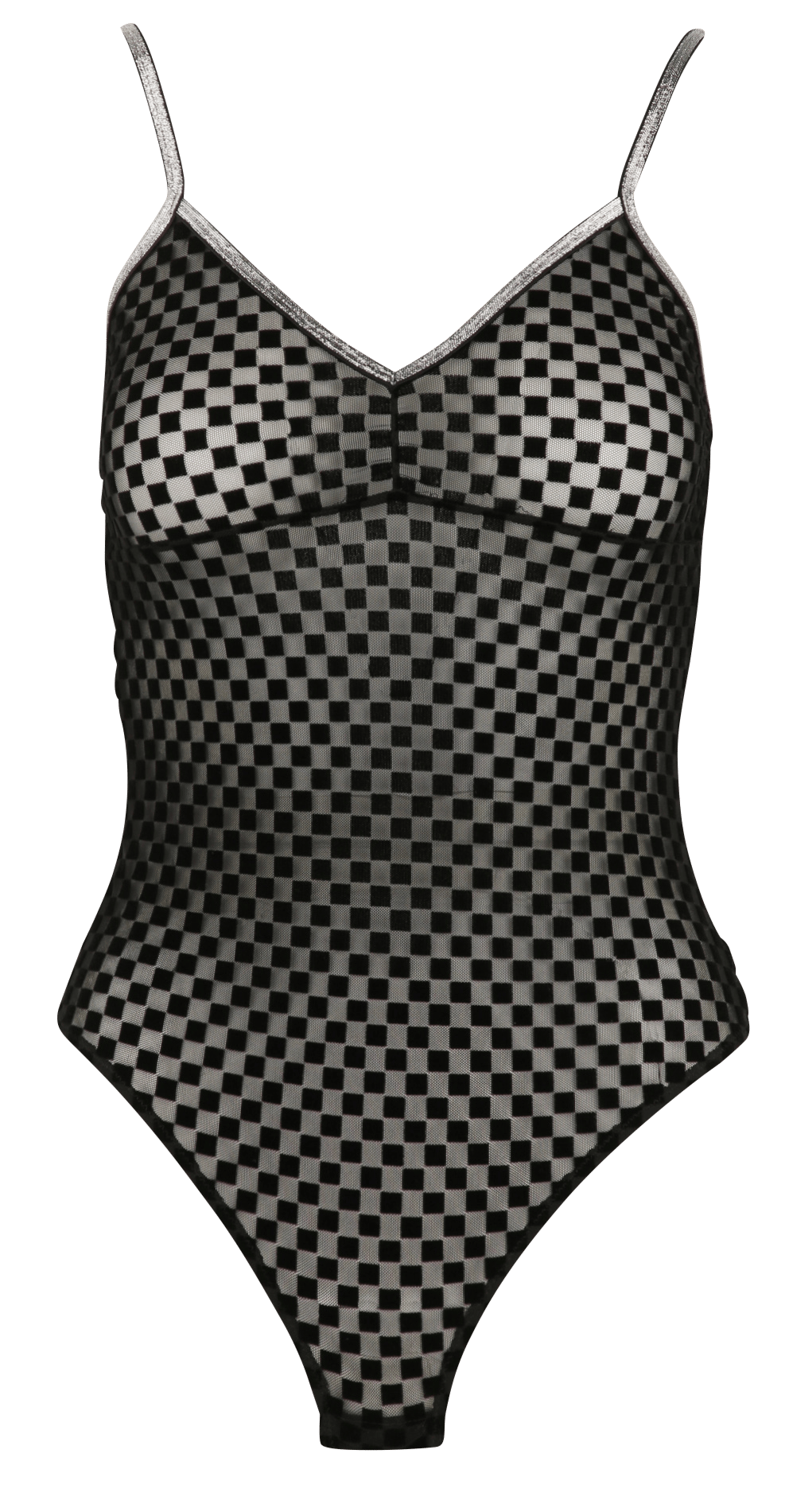 Body échancré transparent LA NOUVELLE Noir