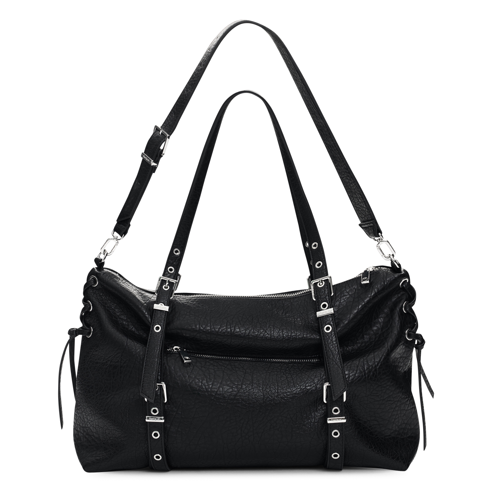 Leather-effect tote bag DESIGUAL Black