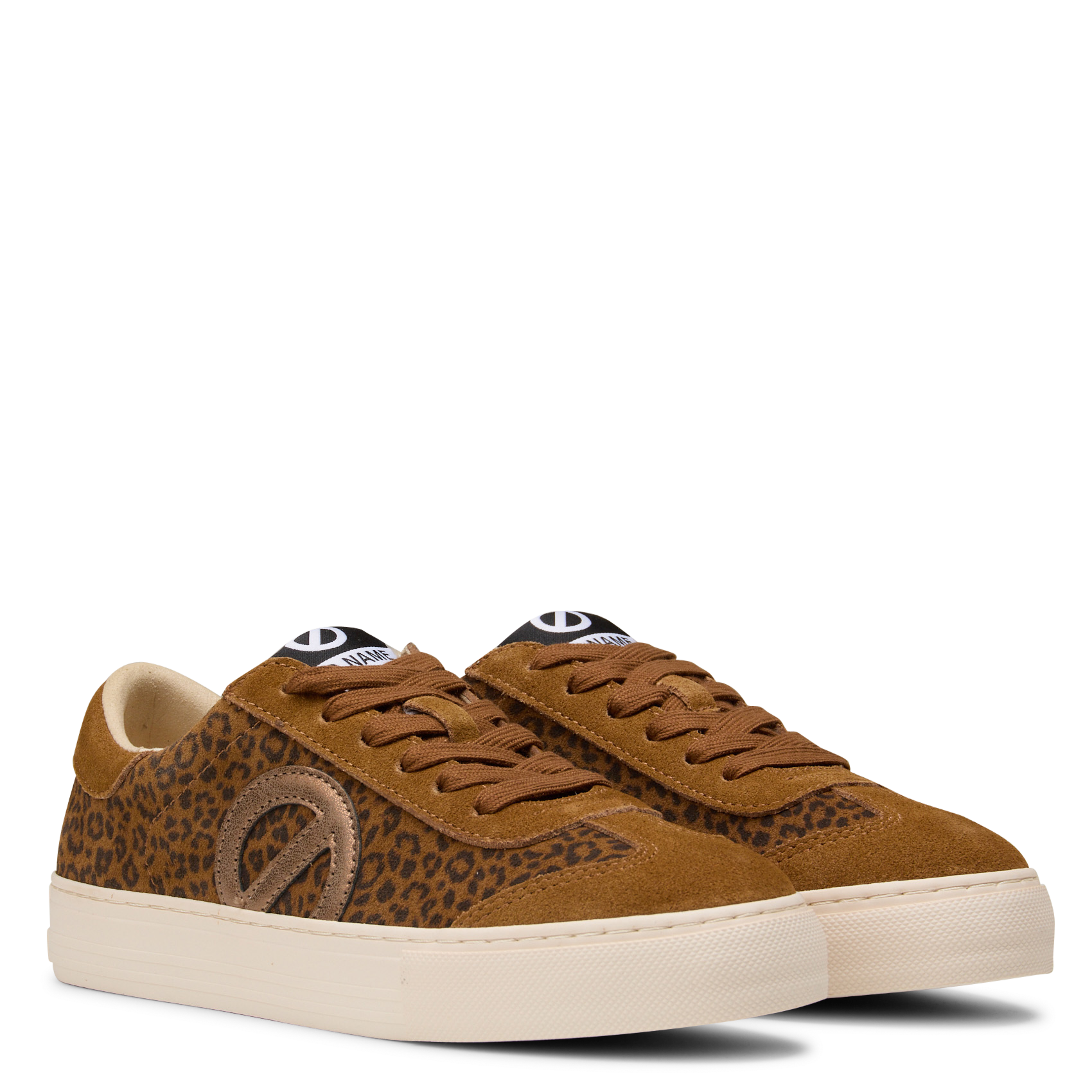 Leopardenmuster-Sneaker aus Leder NO NAME Braun