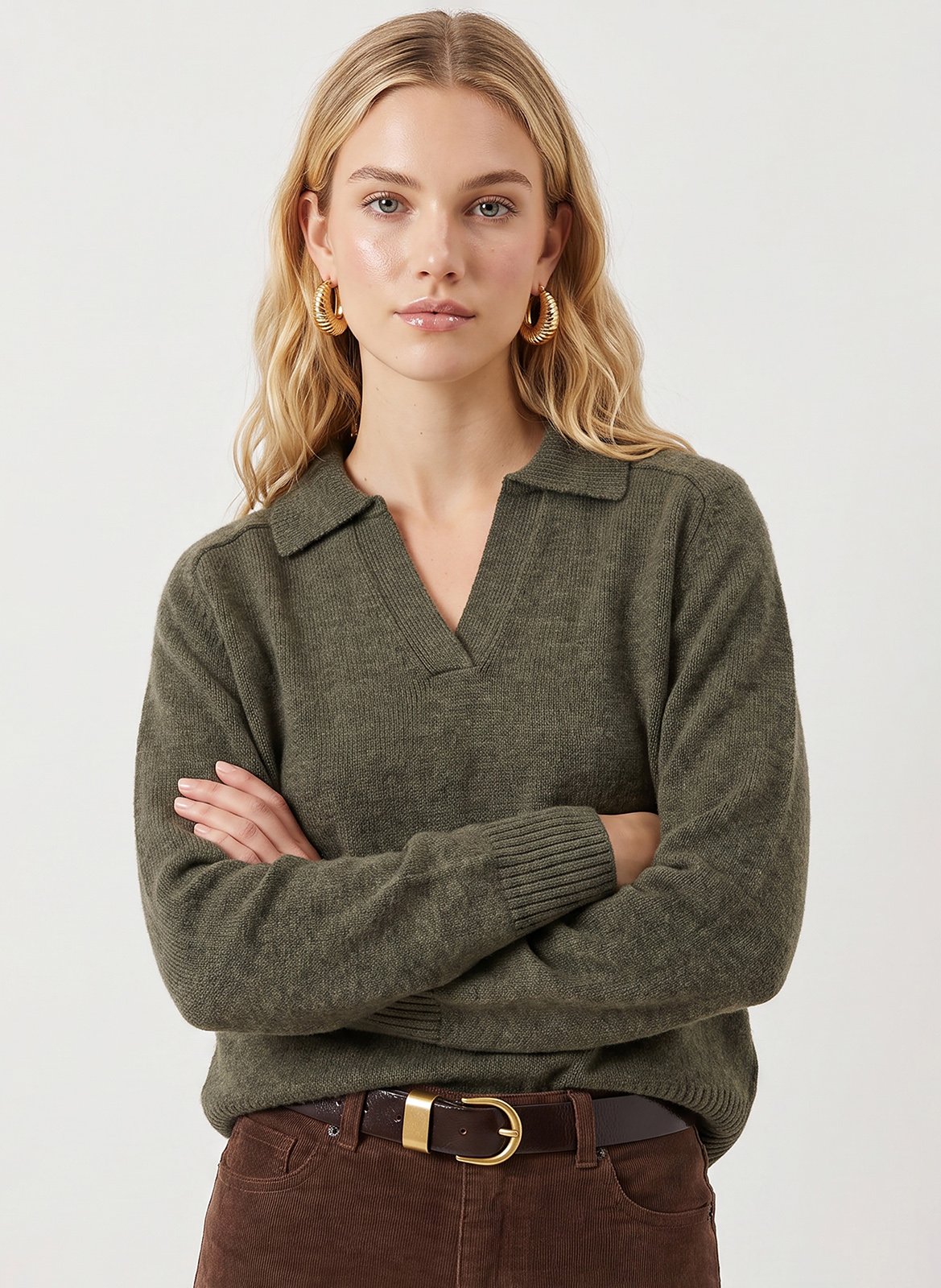 Straight fit wool and cashmere polo neck sweater KOOKAI