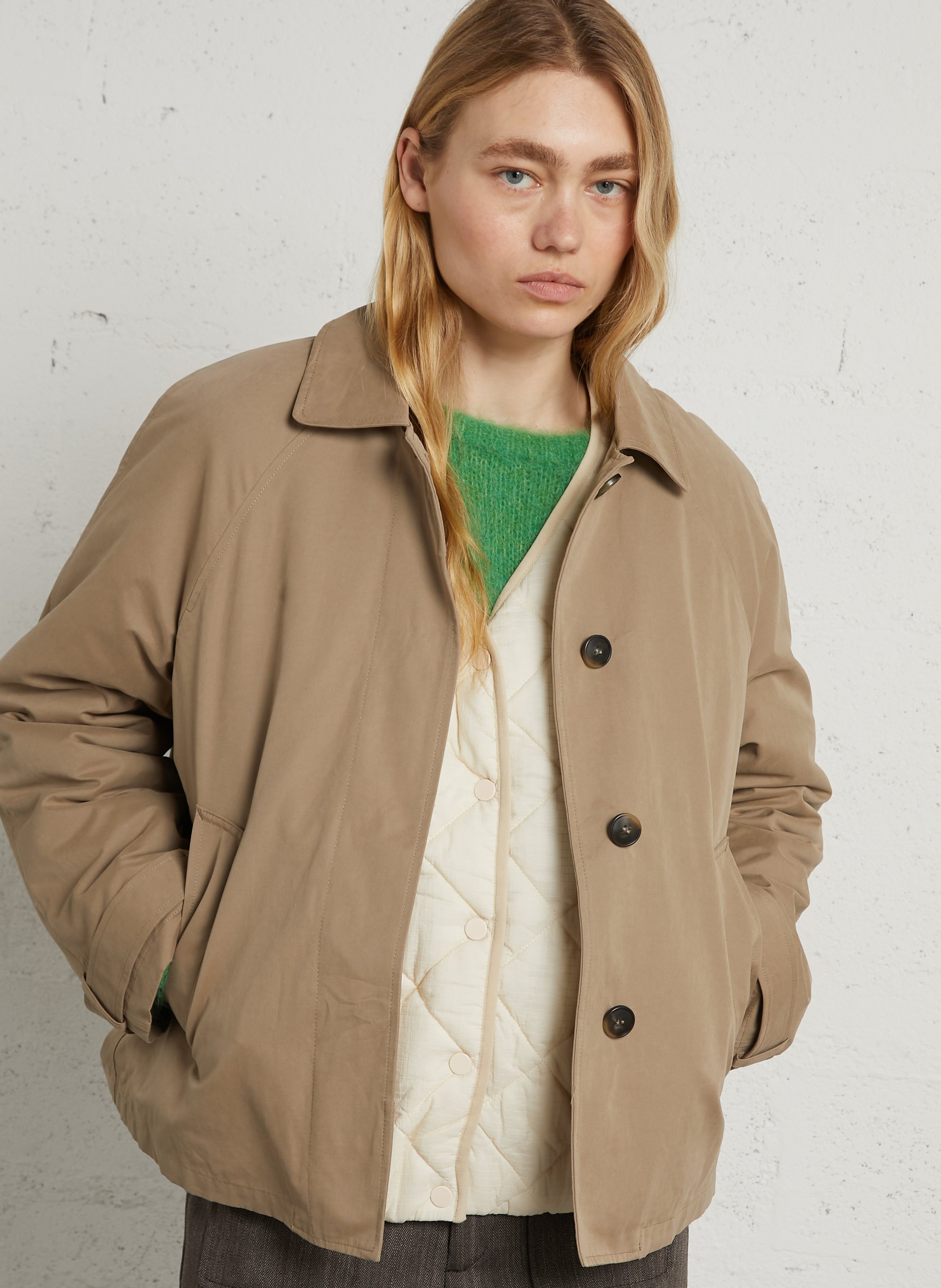 Recht jasje met klassieke kraag HARTFORD Beige