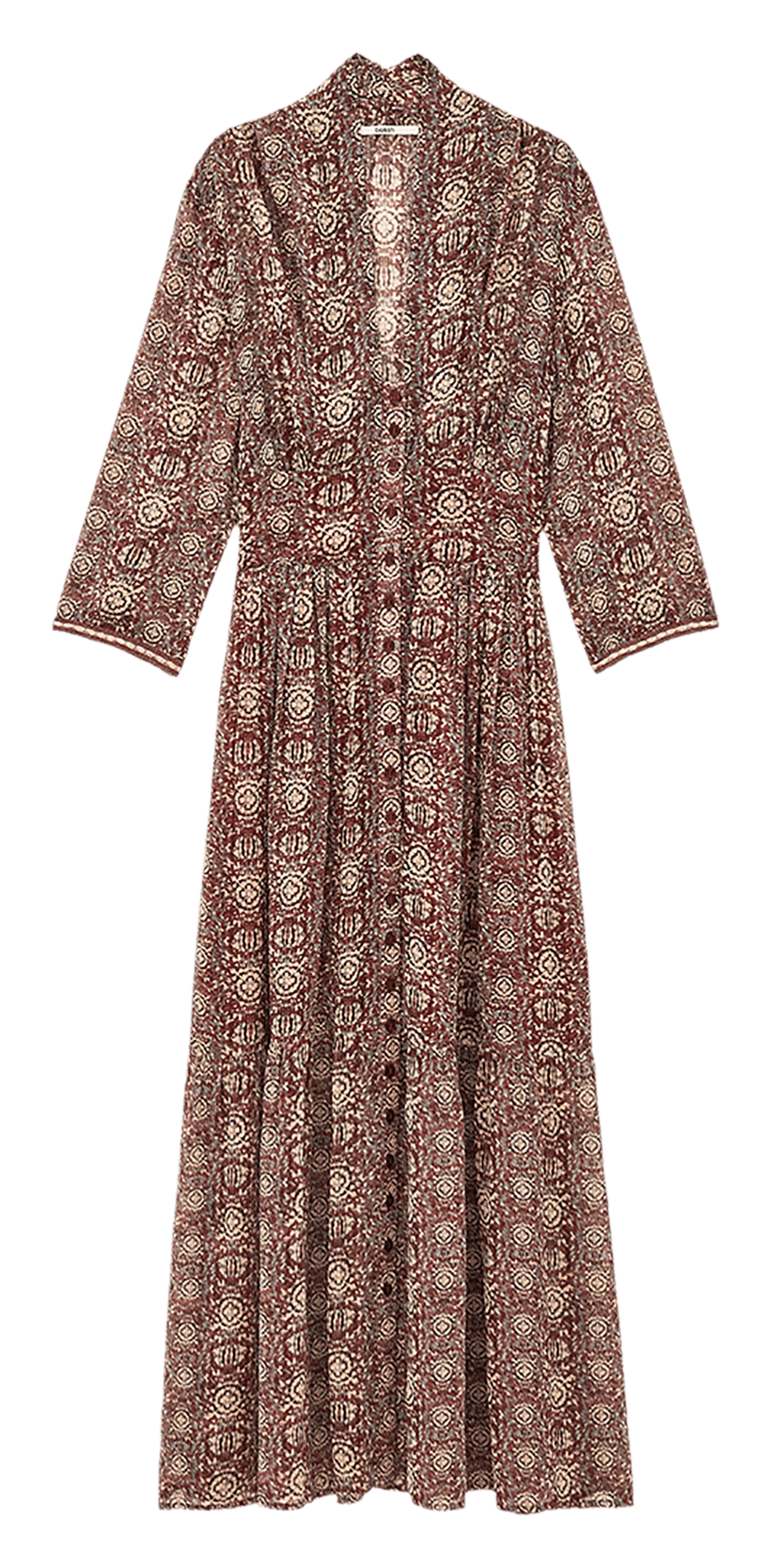 Robe longue cintrée imprimée BA&SH Prune