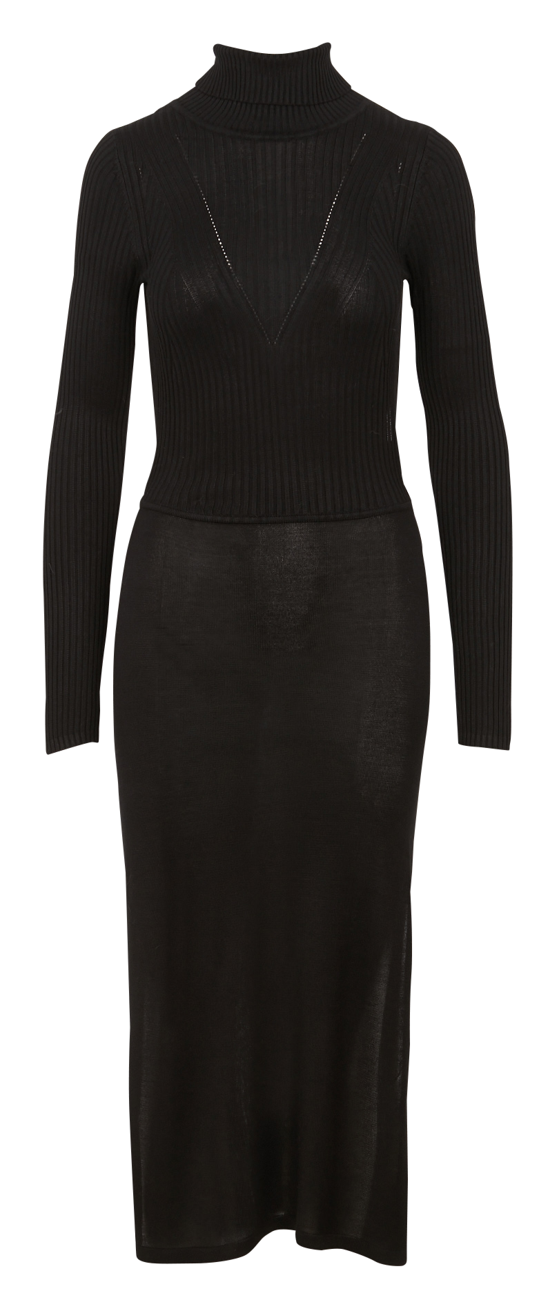 Strakke trui-jurk met col KARMA KOMA Zwart