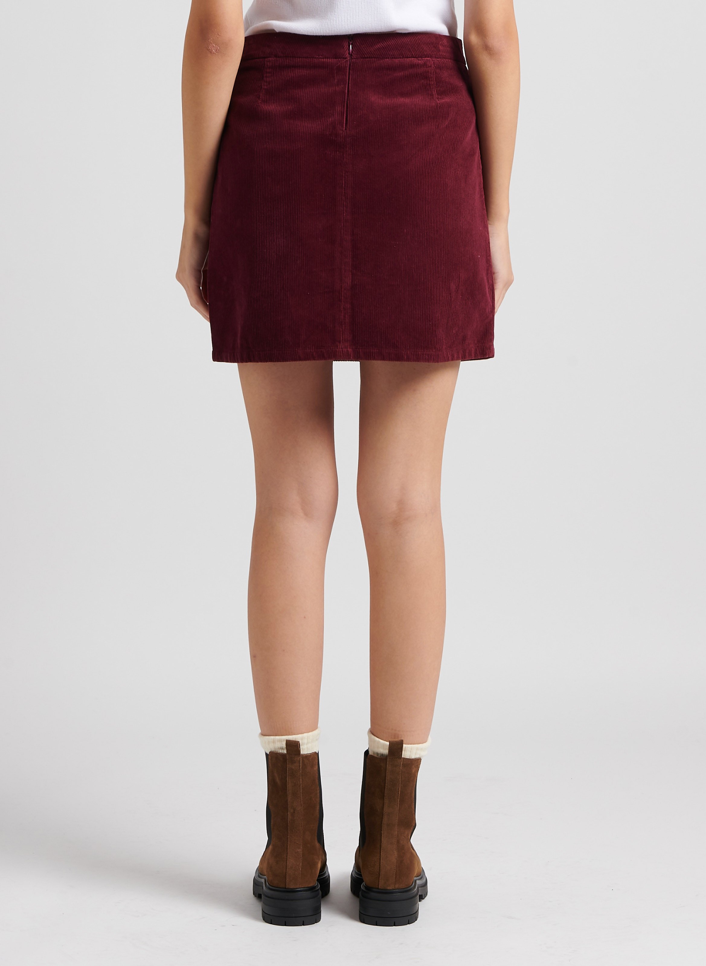 Gerade geschnittener, kurzer Baumwollrock BELLEPIECE Rot