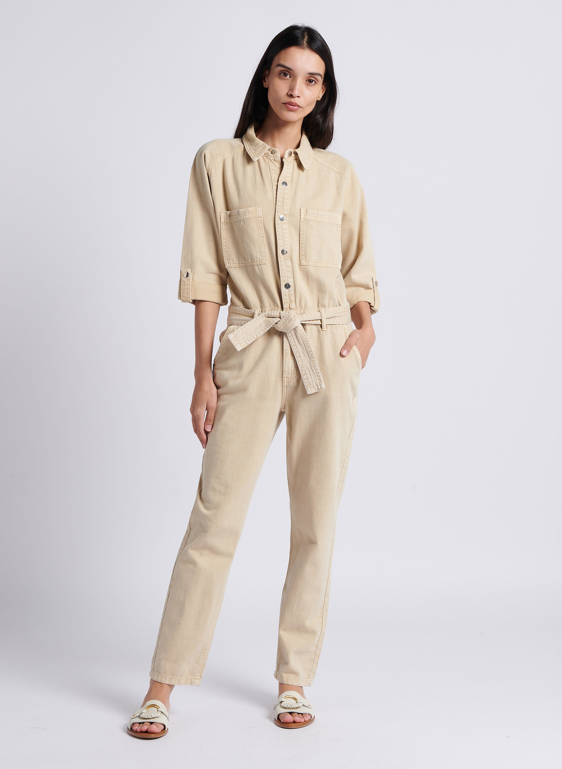 Jeanshemd-Kombination BeigeMAISON 123