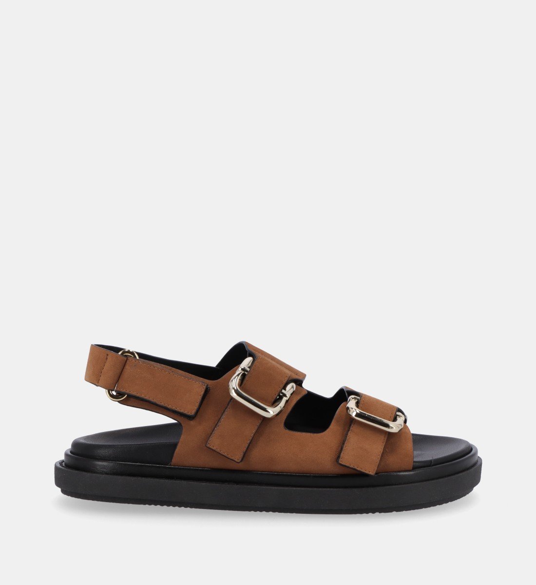 Aouda flat leather sandals ALOHAS Brown