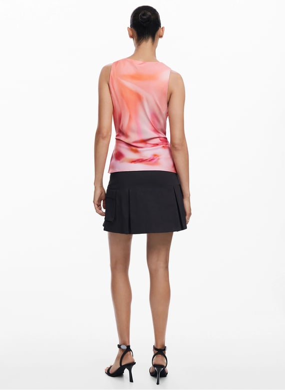 Tie dye Hemdje Rouge Desigual Dames 24WWBWXC 3035 ROUGE Place des Tendances Belgie