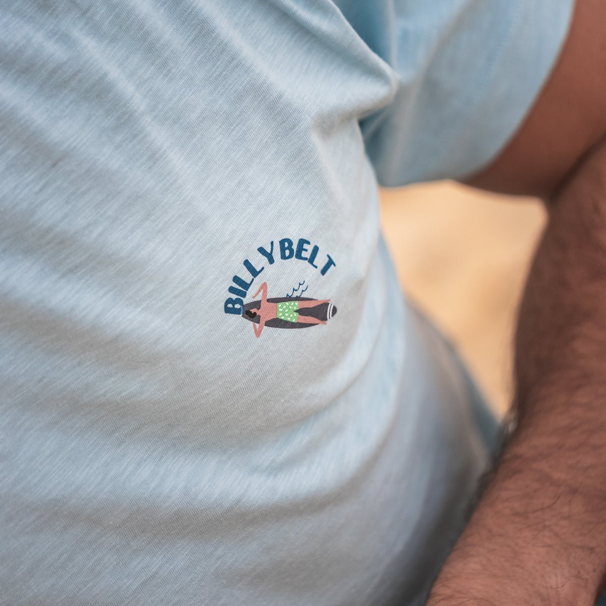 Organic cotton vintage T-shirt BILLYBELT Blue