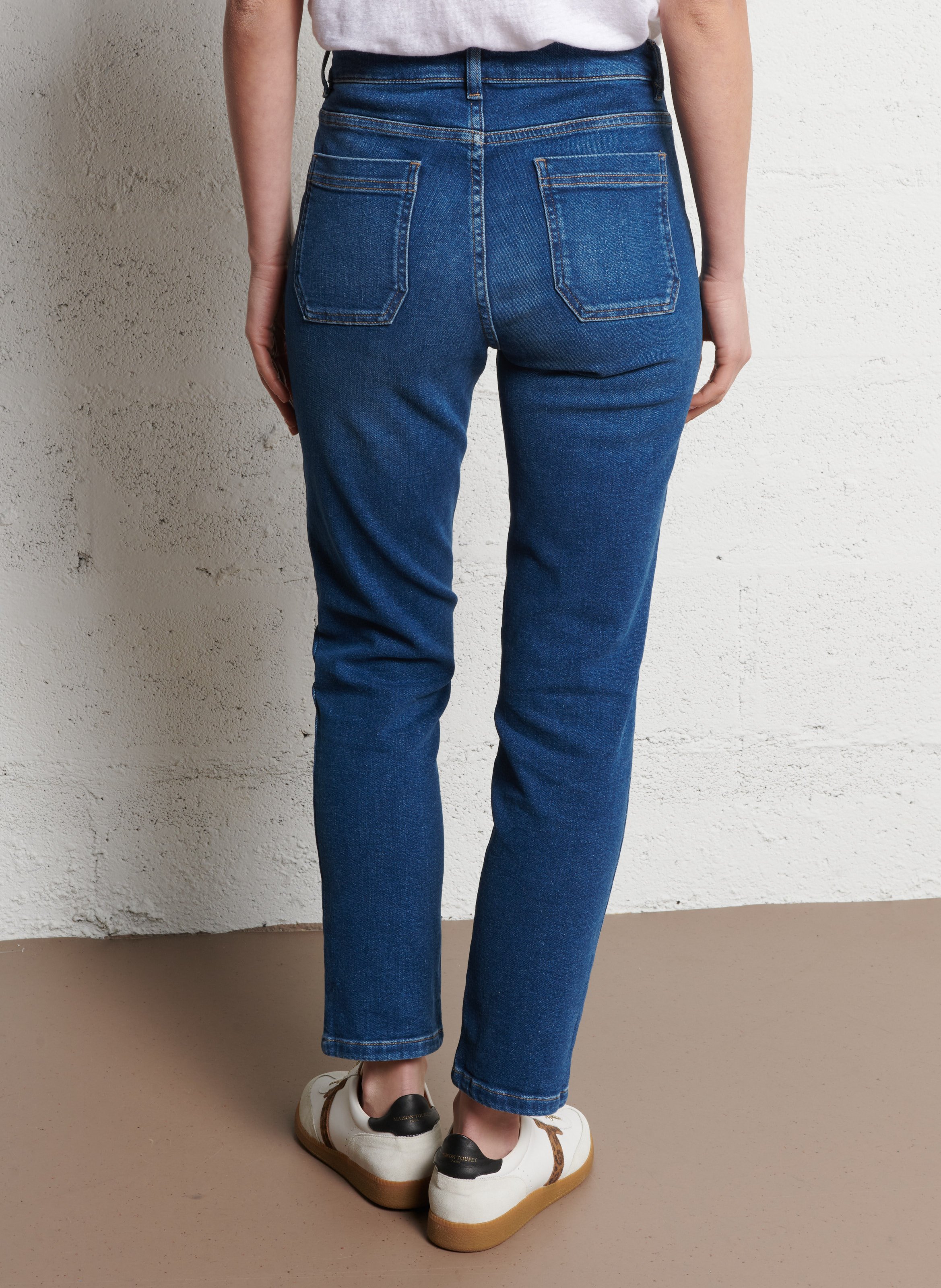 Recycled organic cotton straight-cut skirt MAISON 123 Blue