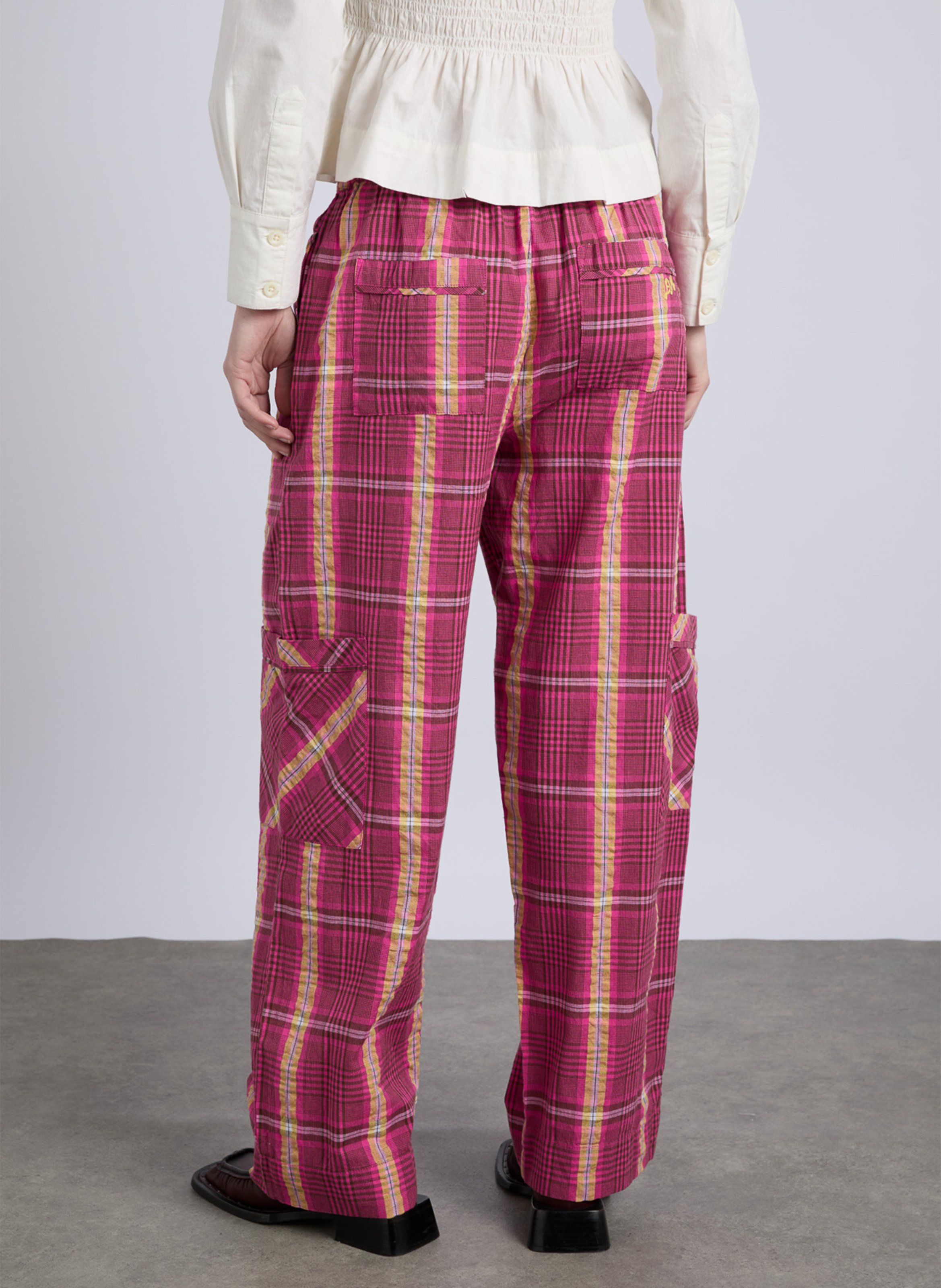 High-waisted straight patterned pants DAMSON MADDER Pink