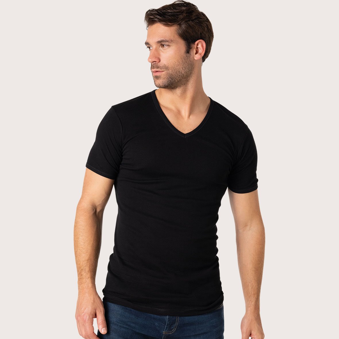 Pack of 3 V-neck classic T-shirts EMINENCE Black