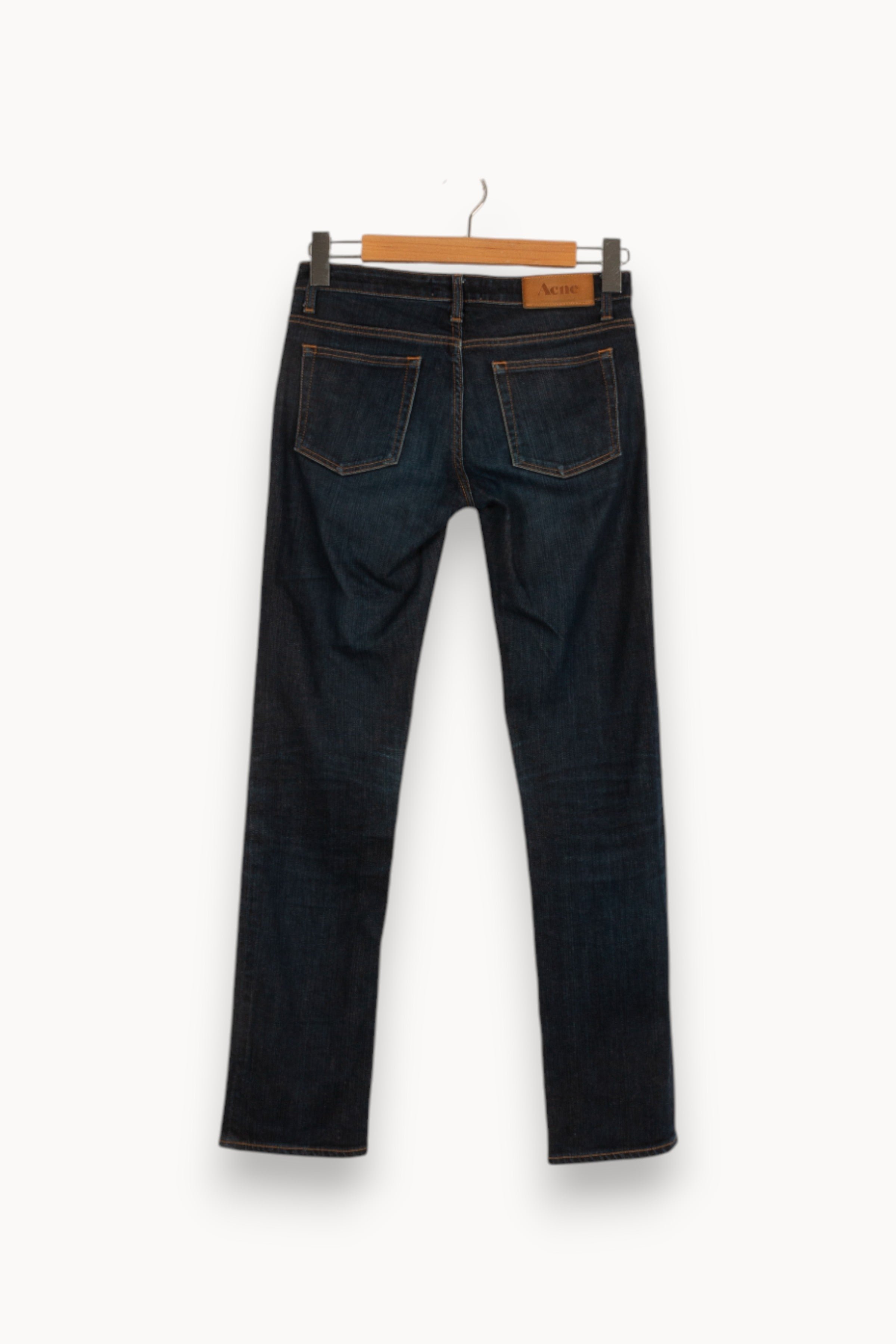 Cropped slim jeans with studs ACNE STUDIOS - Seconde Main Blue