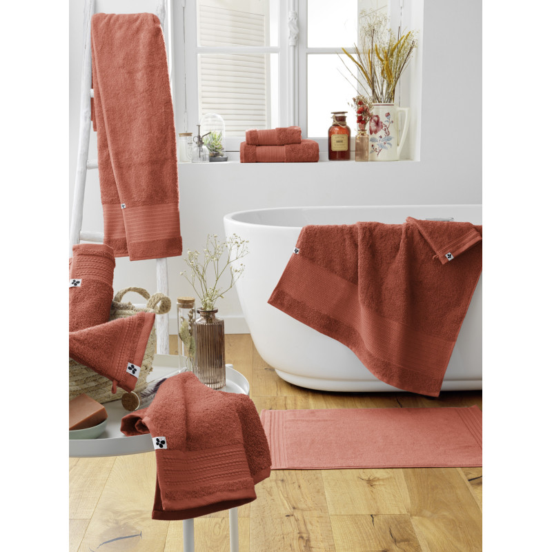 100% combed cotton hand towel L'EFFET PAPILLON Red