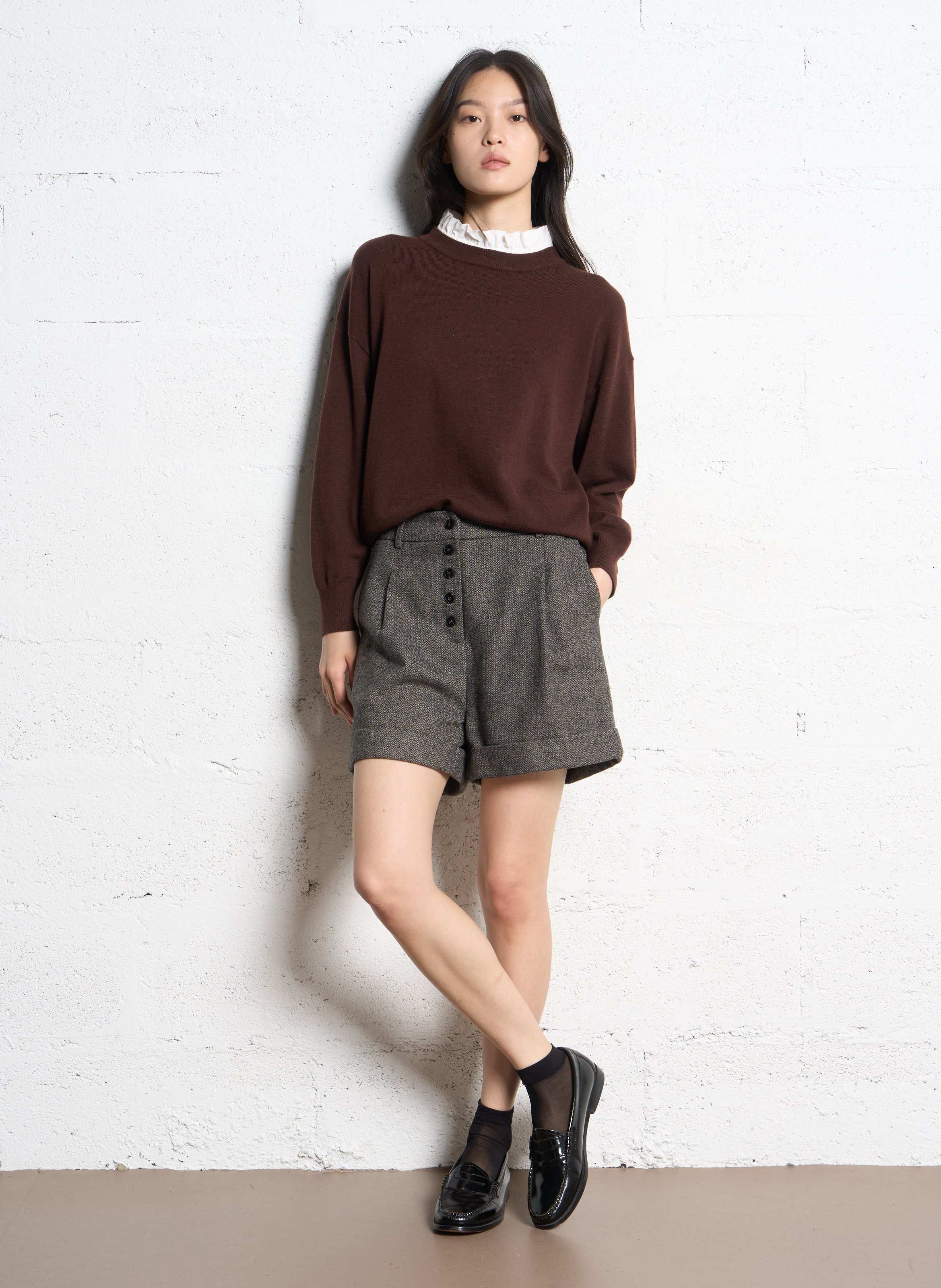 Pull col victorien amovible SUNCOO Prune