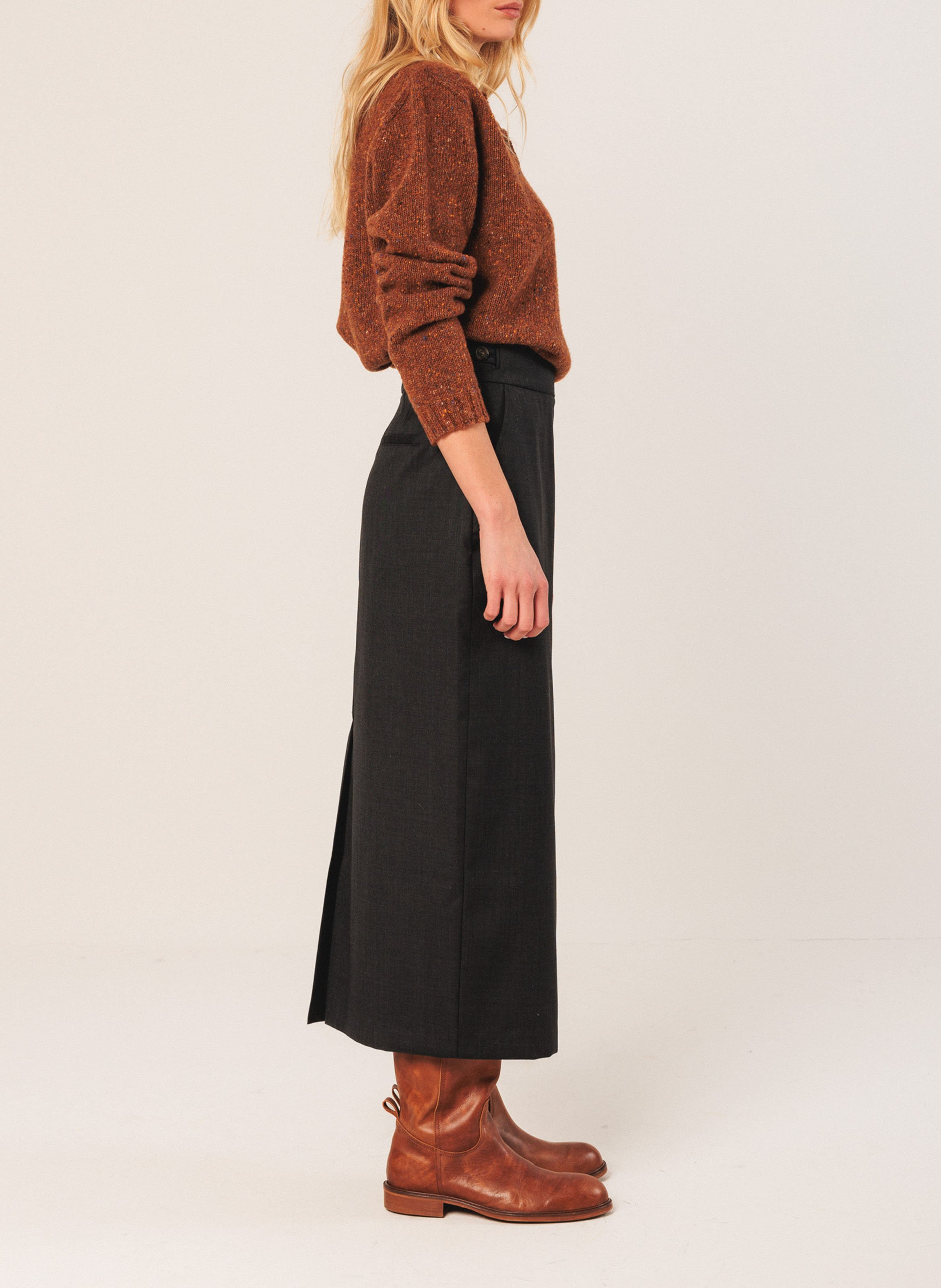 Pull col rond INDI & COLD Marron