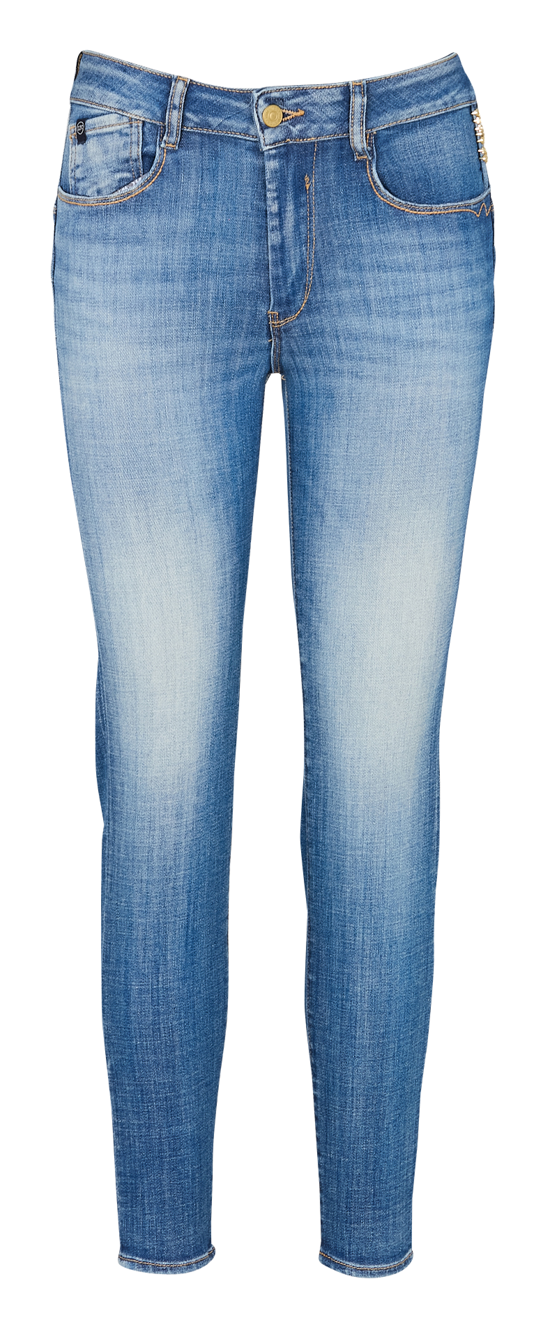 Jean slim taille haute en coton mélangé LE TEMPS DES CERISES Bleu