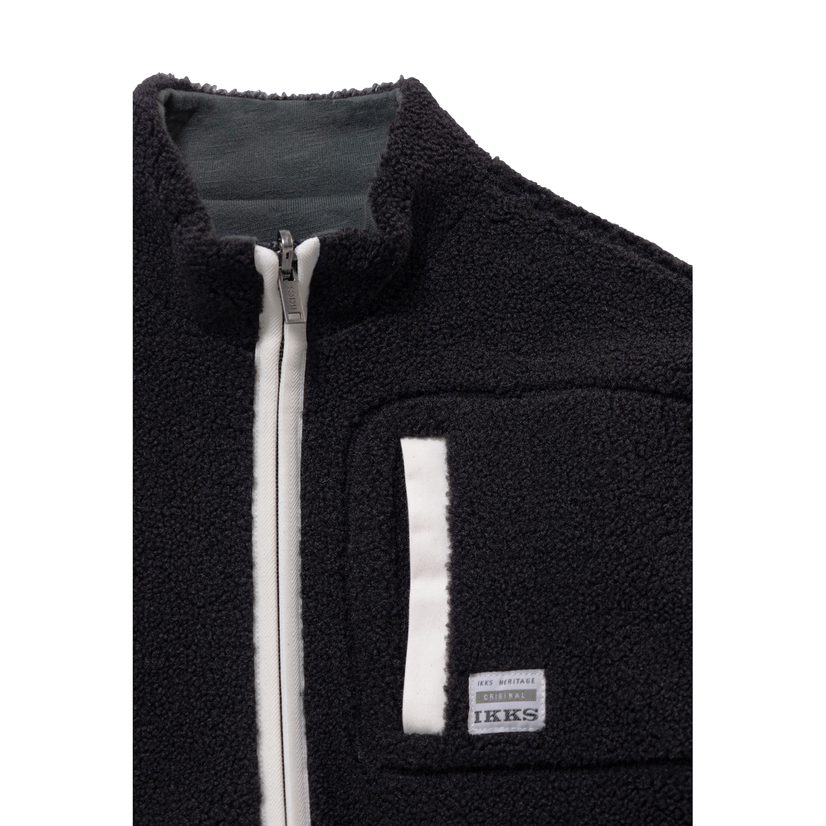 Cardigan réversible col montant en sherpa IKKS JUNIOR Noir