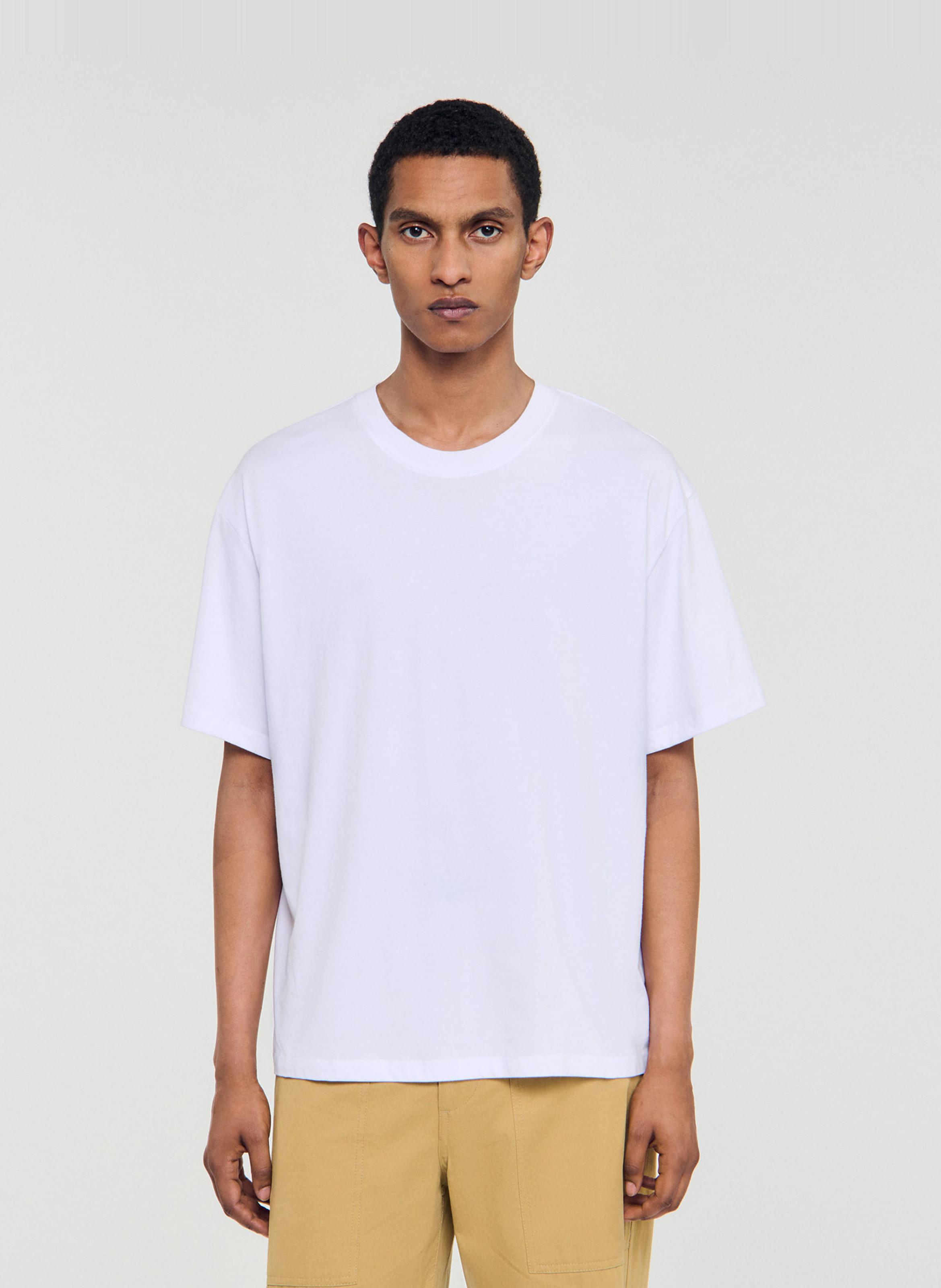 Oversized, katoenen T-shirt met ronde hals SANDRO
