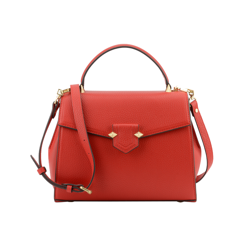 Handbag - cowhide leather POURCHET Red