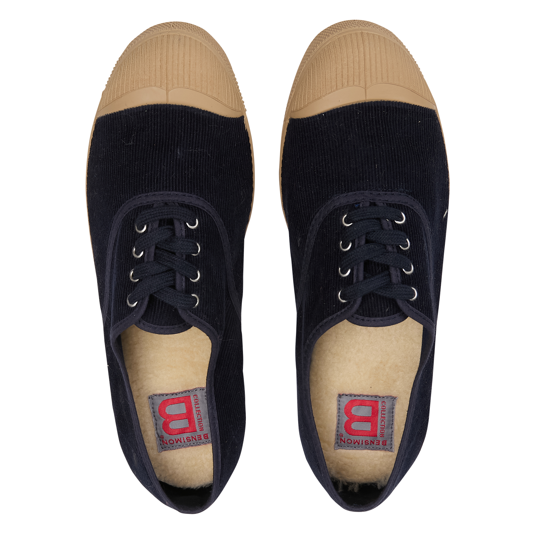 Baskets basses côtelées en coton BENSIMON Bleu