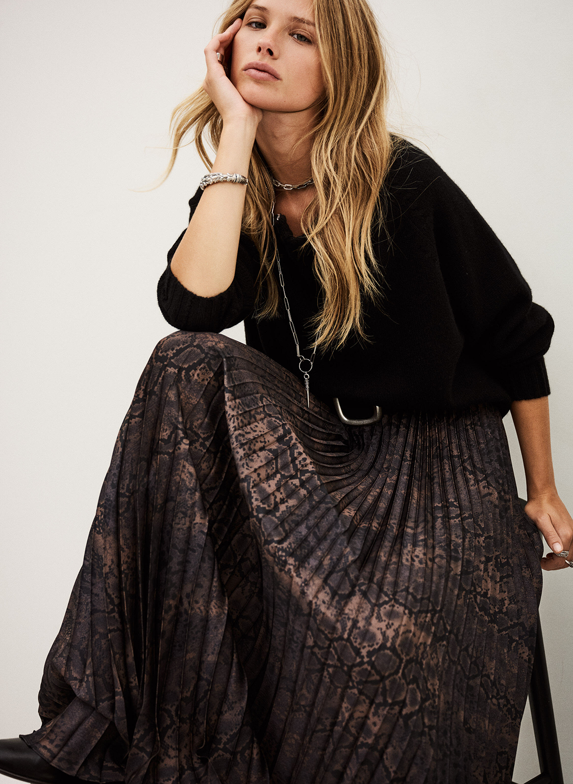 Long printed skirt BA&amp;SH Brown