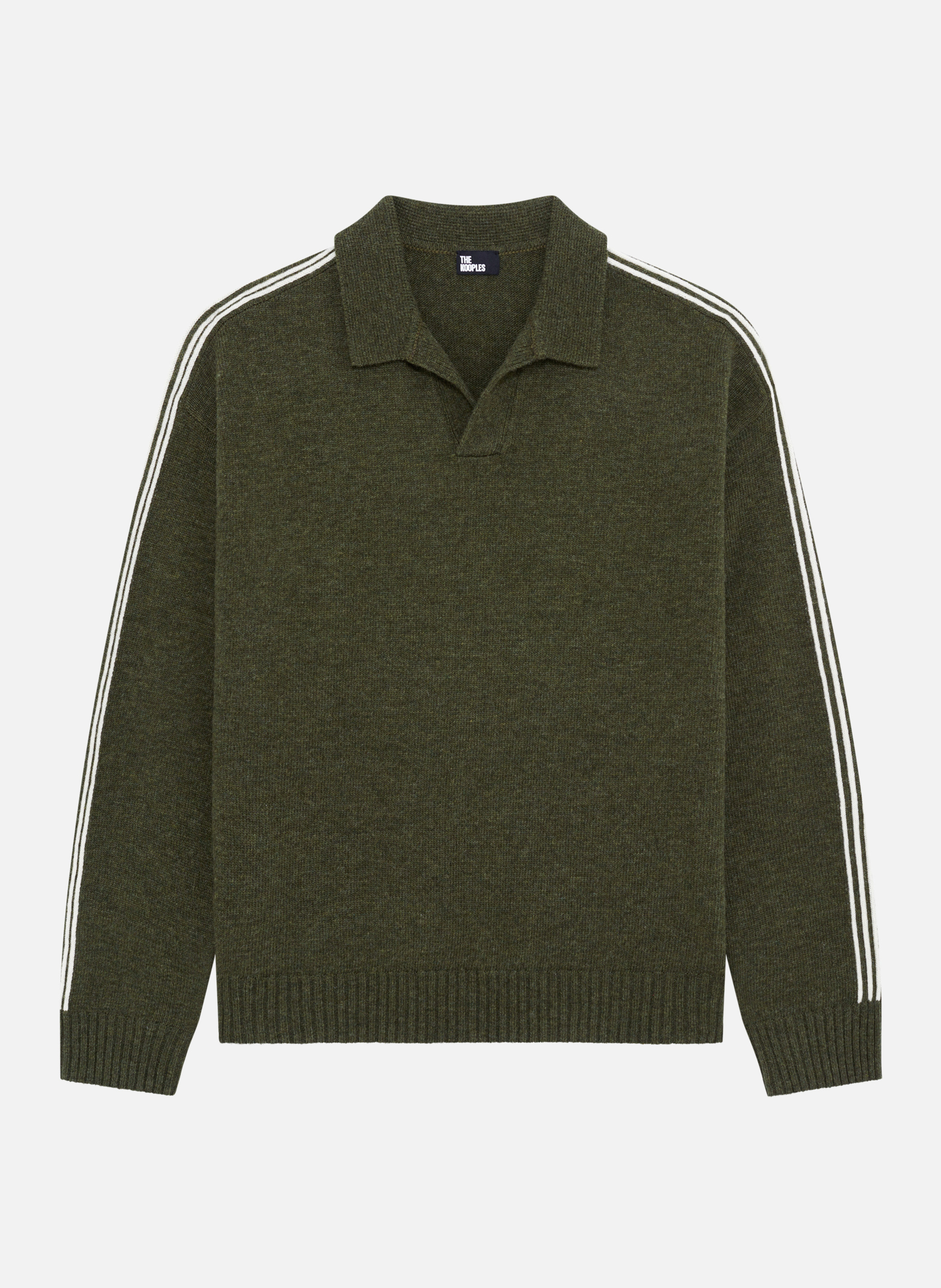 Polo sweater with contrasting stripes THE KOOPLES Green