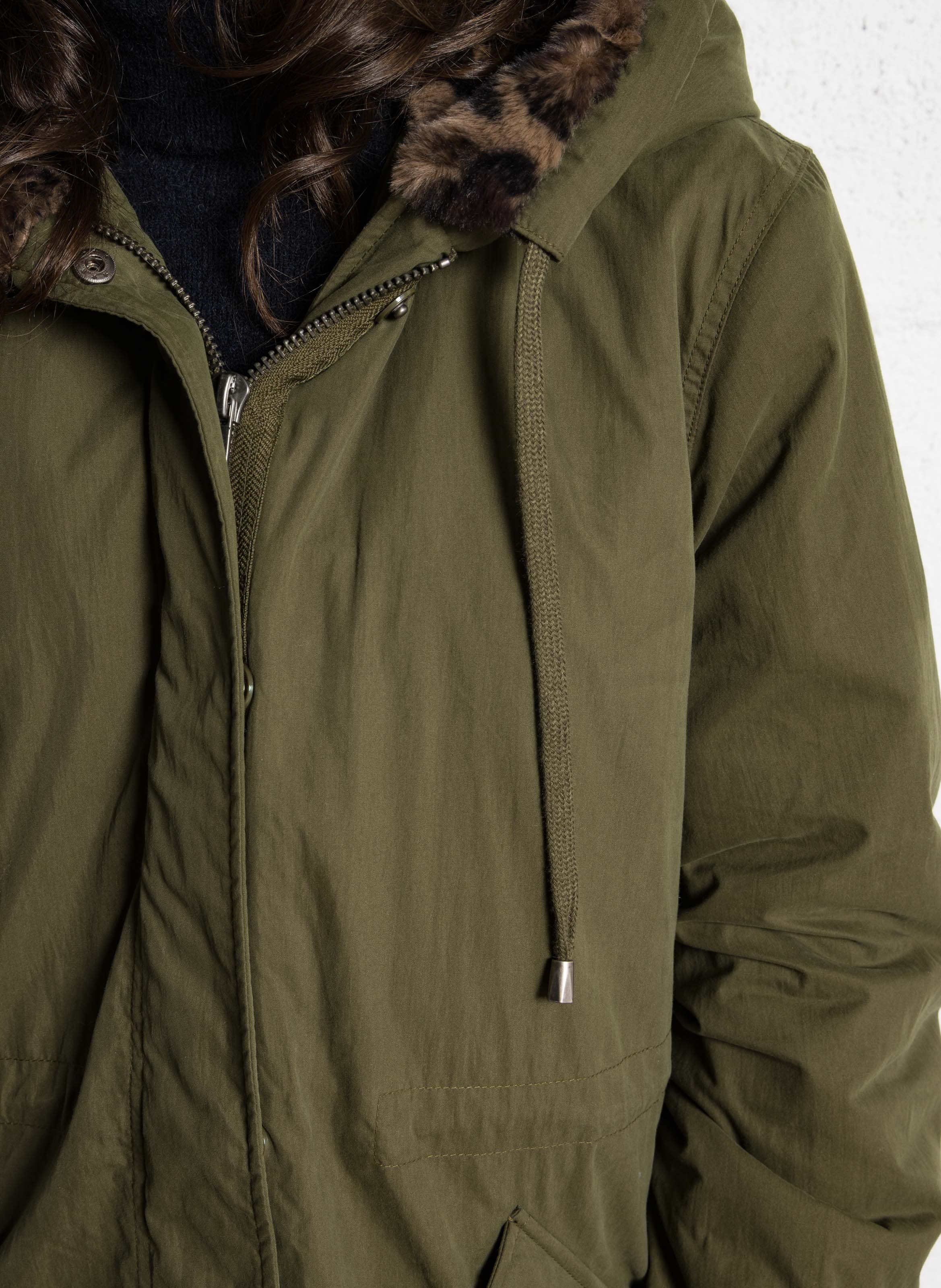 Oversized mantel met opstaande kraag van gemengd katoen SUD EXPRESS Groen