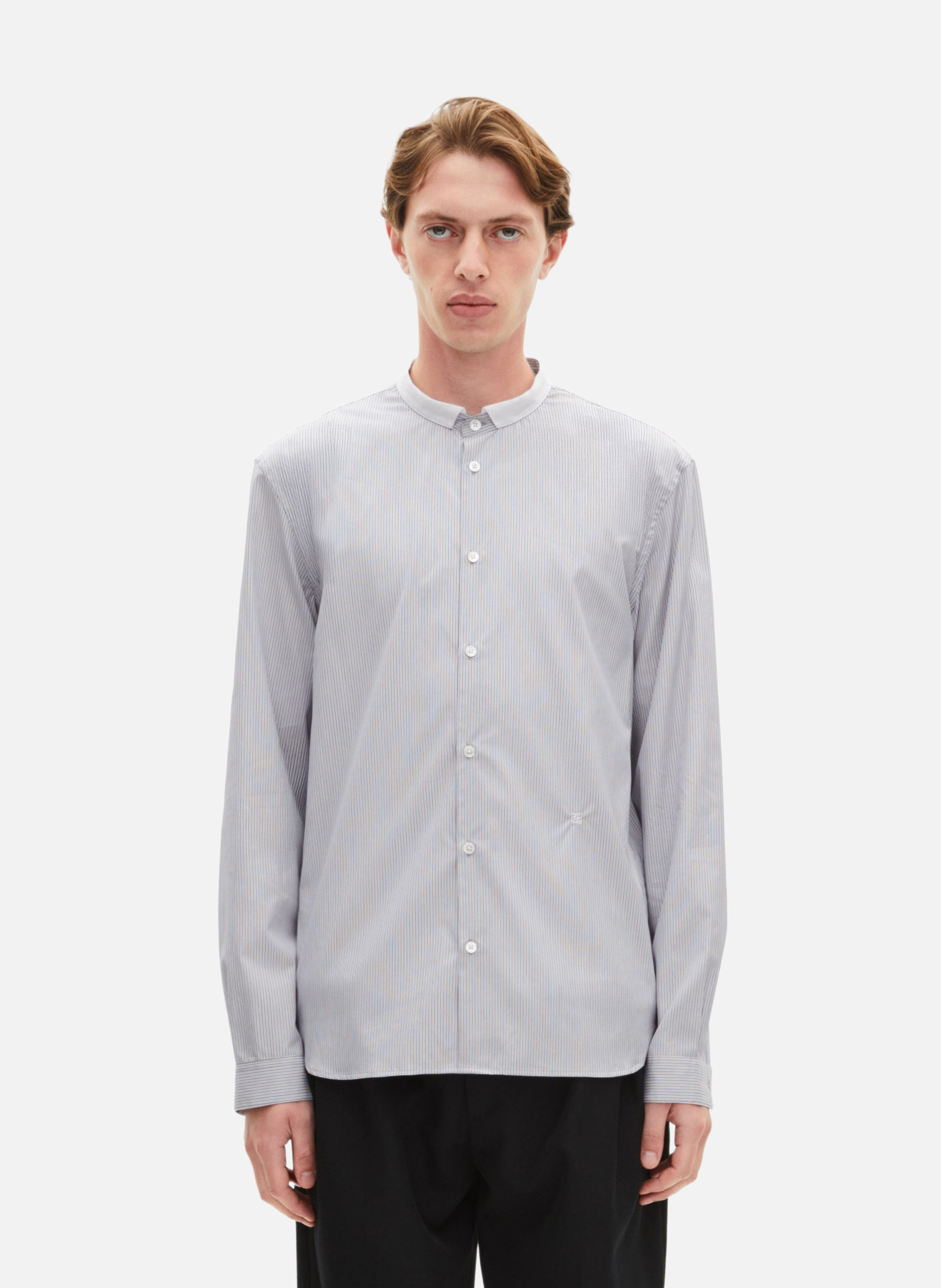 Shirt with officer collar and thin stripes THE KOOPLES White