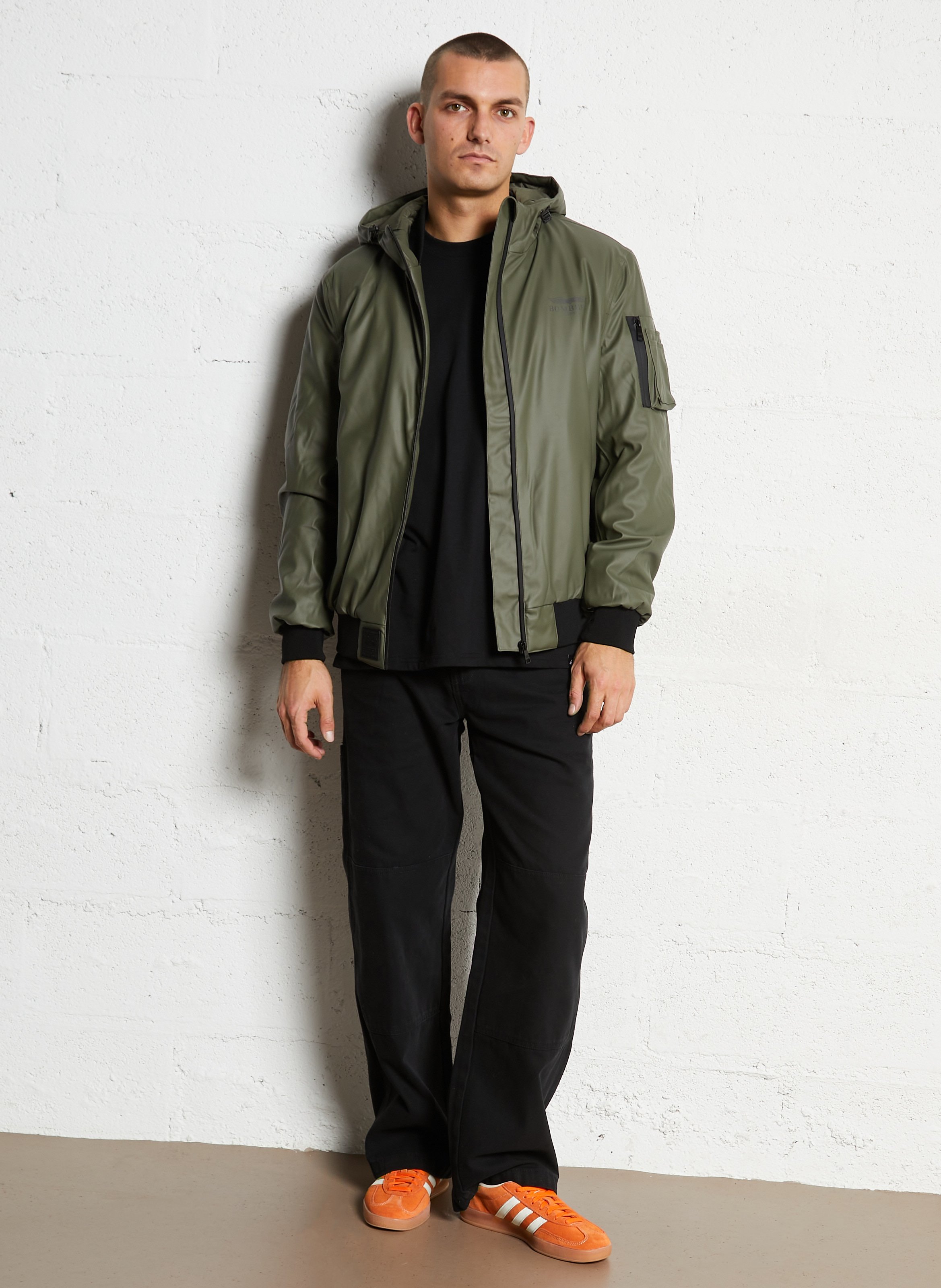 Veste droite zippée à capuche BOMBERS ORIGINAL Kaki