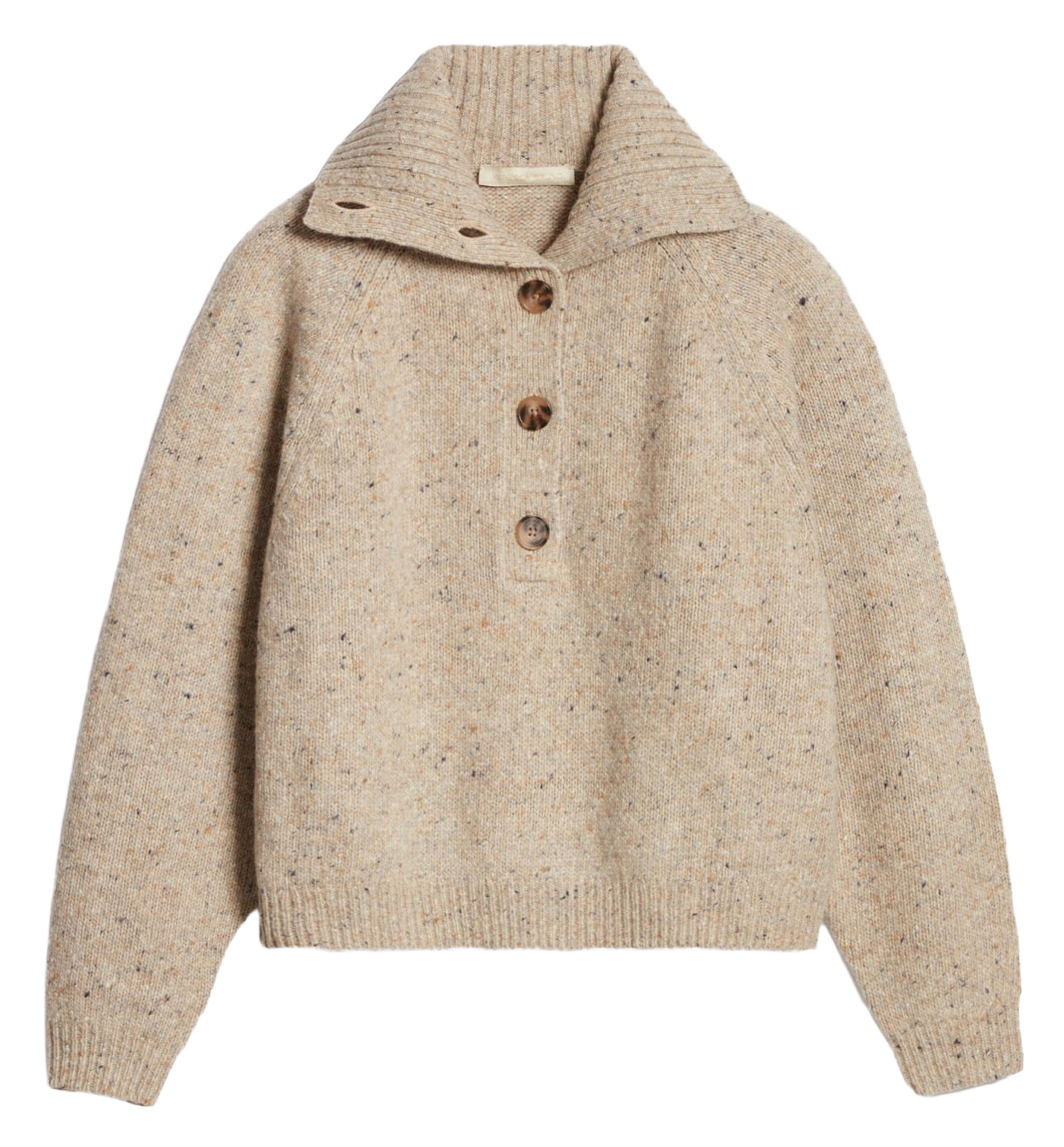 Pull col camionneur en laine mélangée FERDY Beige
