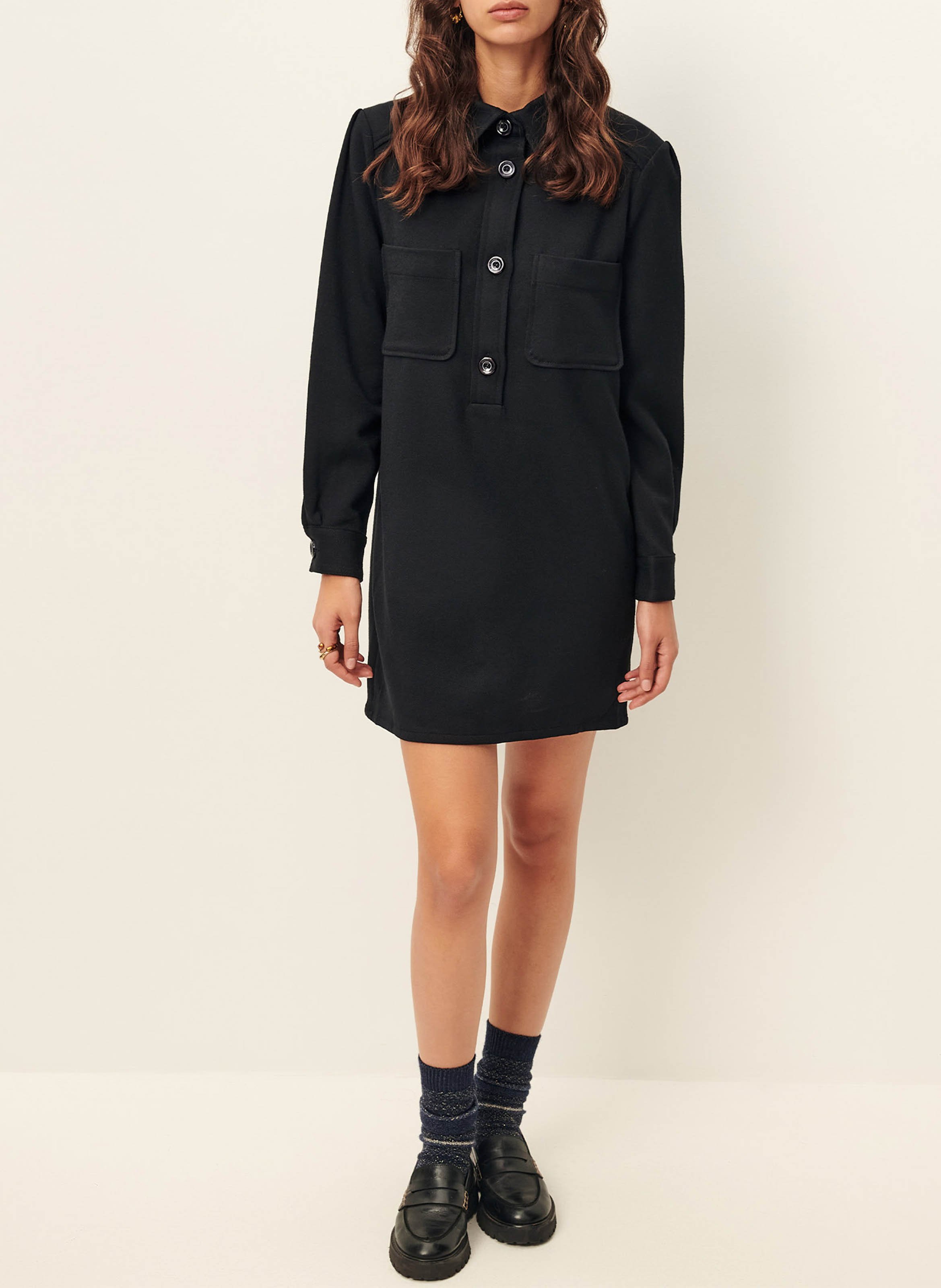Robe courte col classique SESSUN Noir