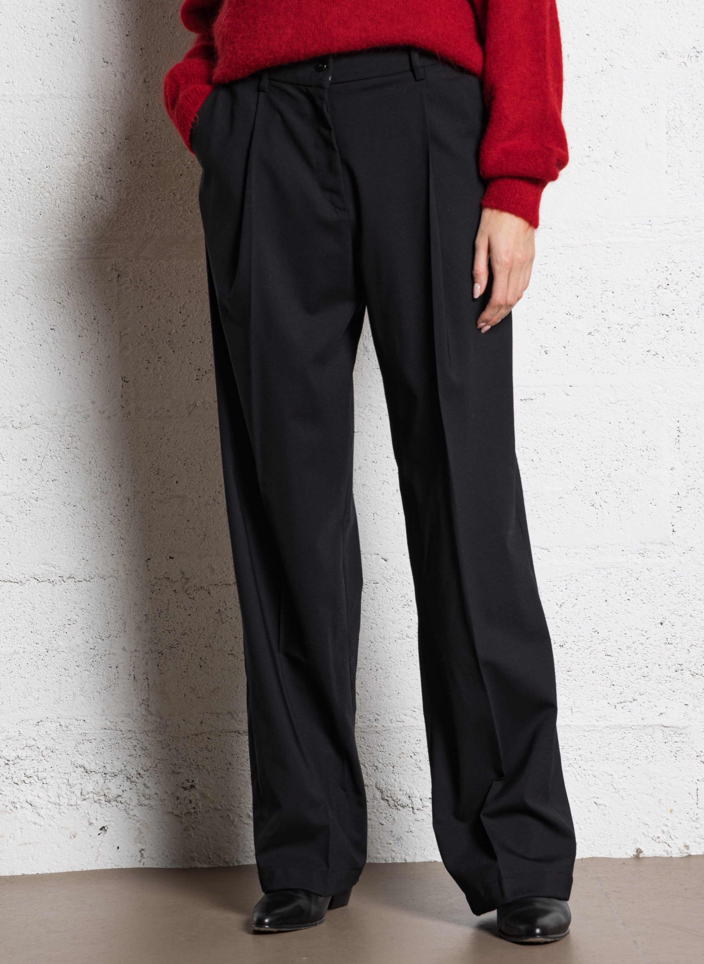 Straight wool trousers BELLEPIECE Black