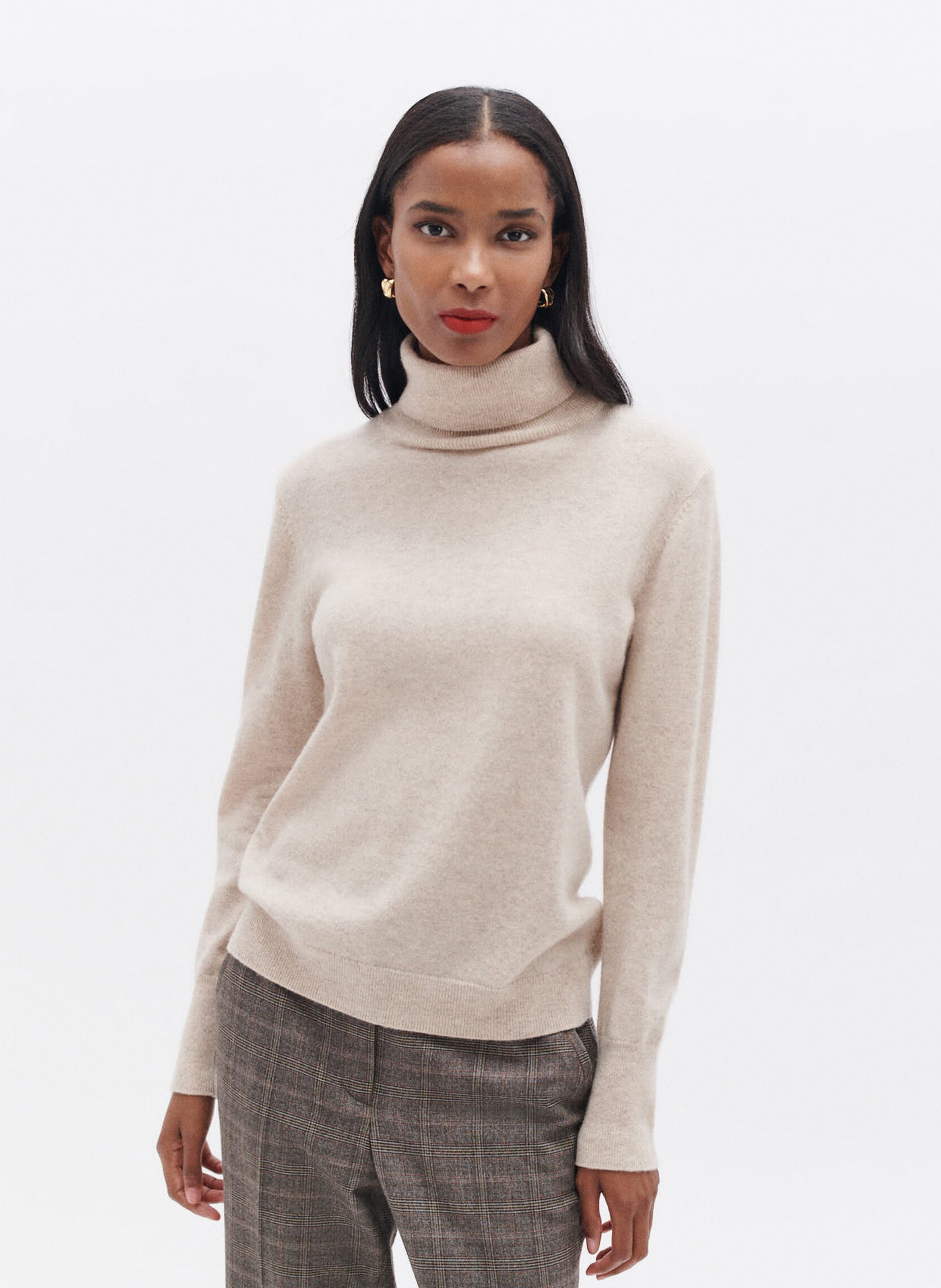 Cashmere straight-cut turtleneck sweater CAROLL