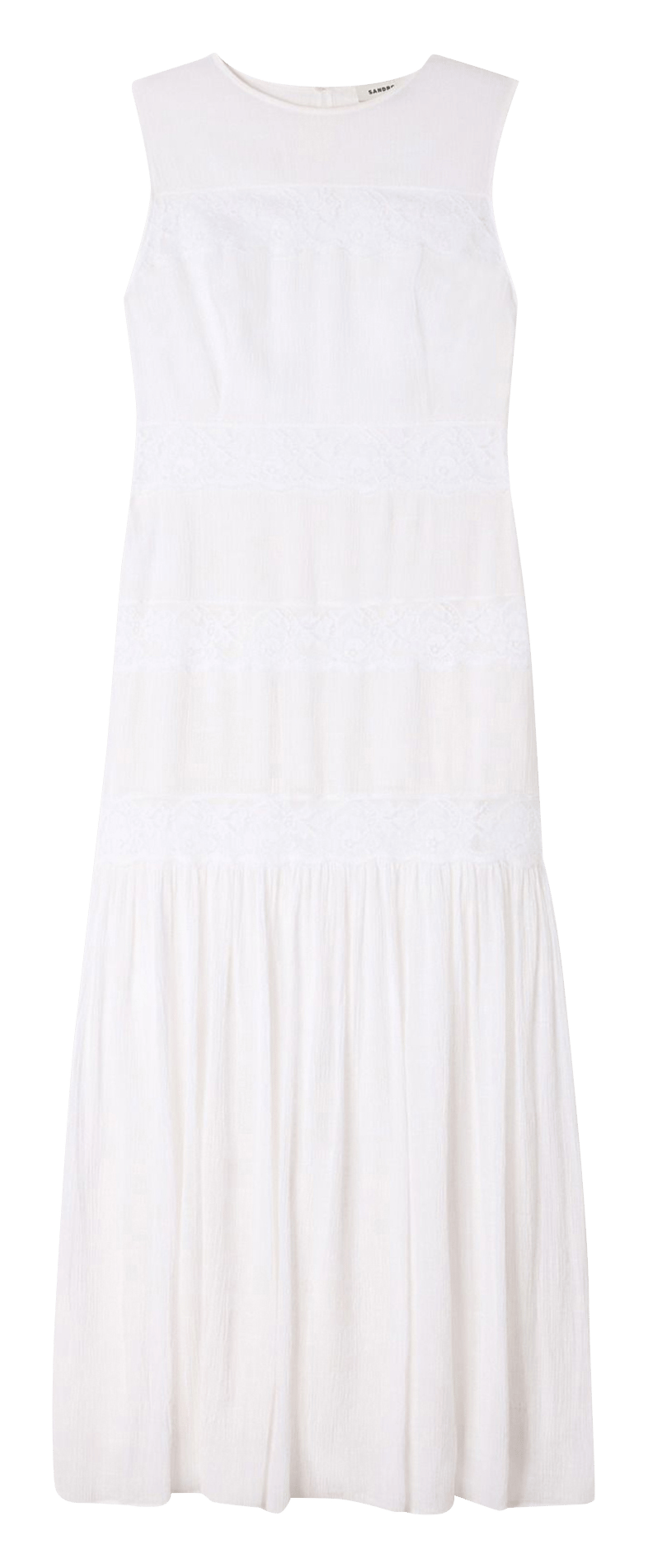 Lange jurk met ronde hals SANDRO Wit
