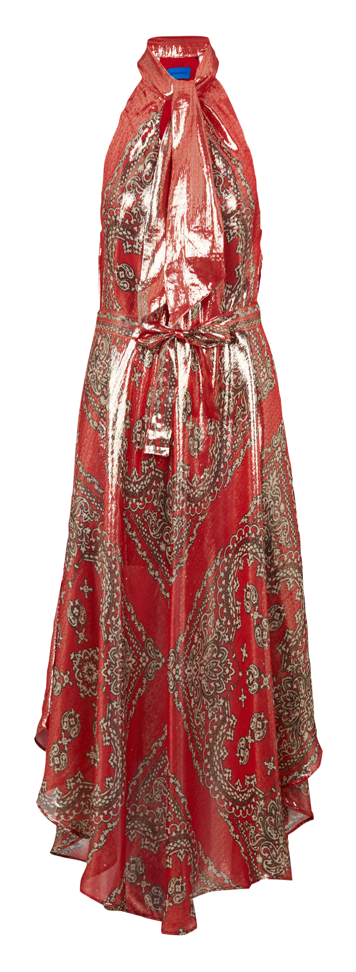 Robe col V imprimée métallisées MES DEMOISELLES Rouge