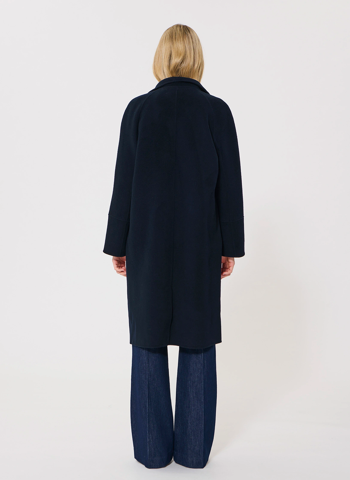 Halblanger Mantel aus Wollmix mit Stehkragen TARA JARMON Blau